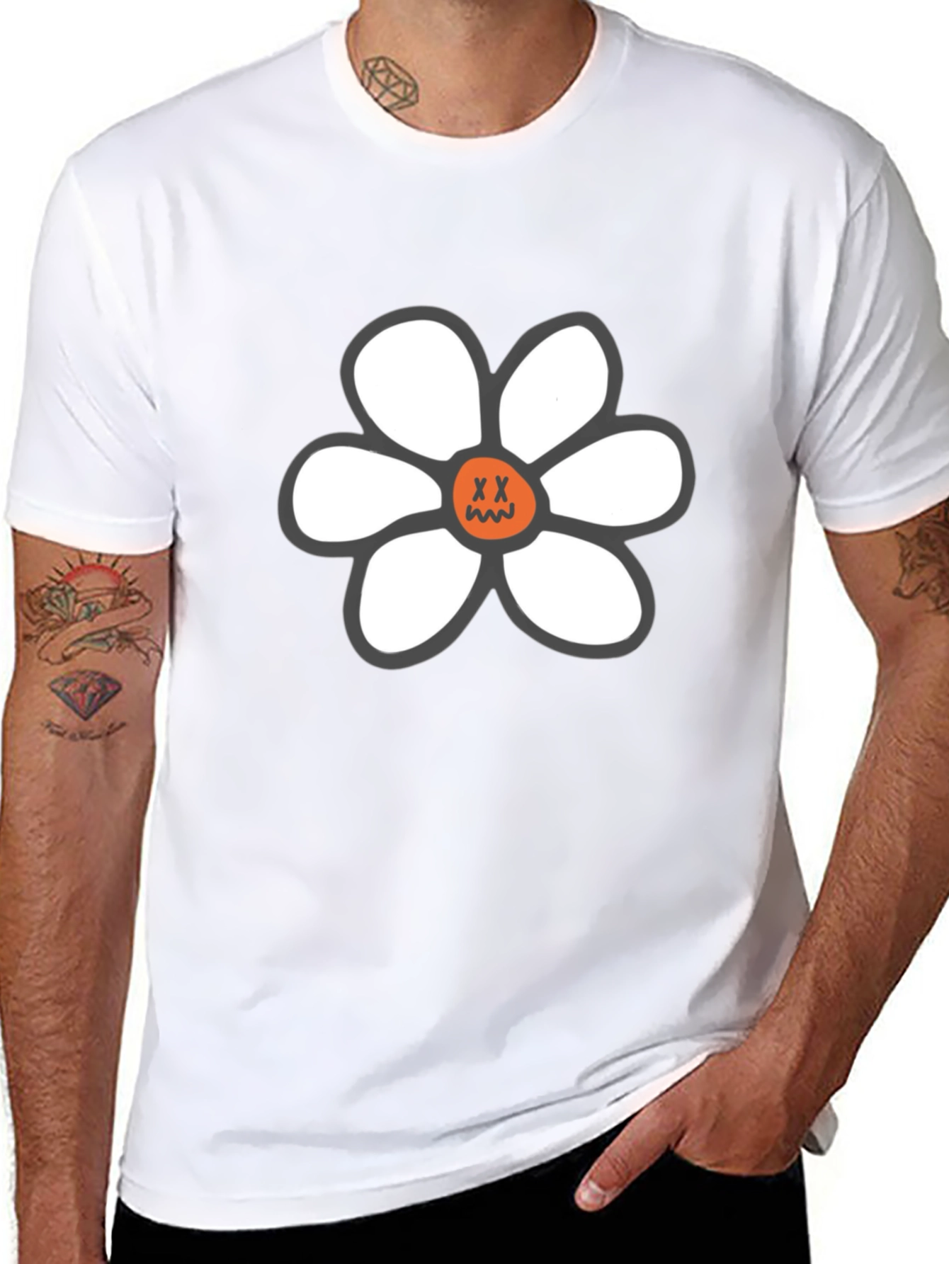 Daisy Graphic T-Shirt - Relaxed Fit Black Tee
