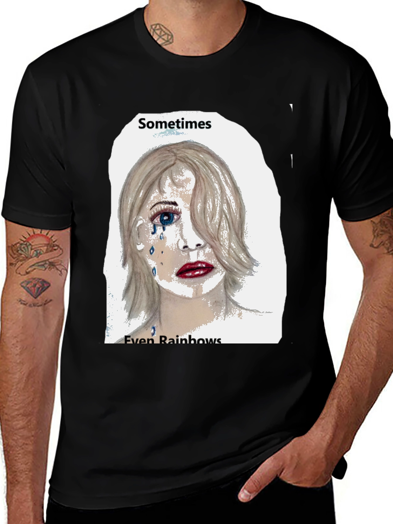 Emo Tears T-Shirt: Sometimes Even Rainbows