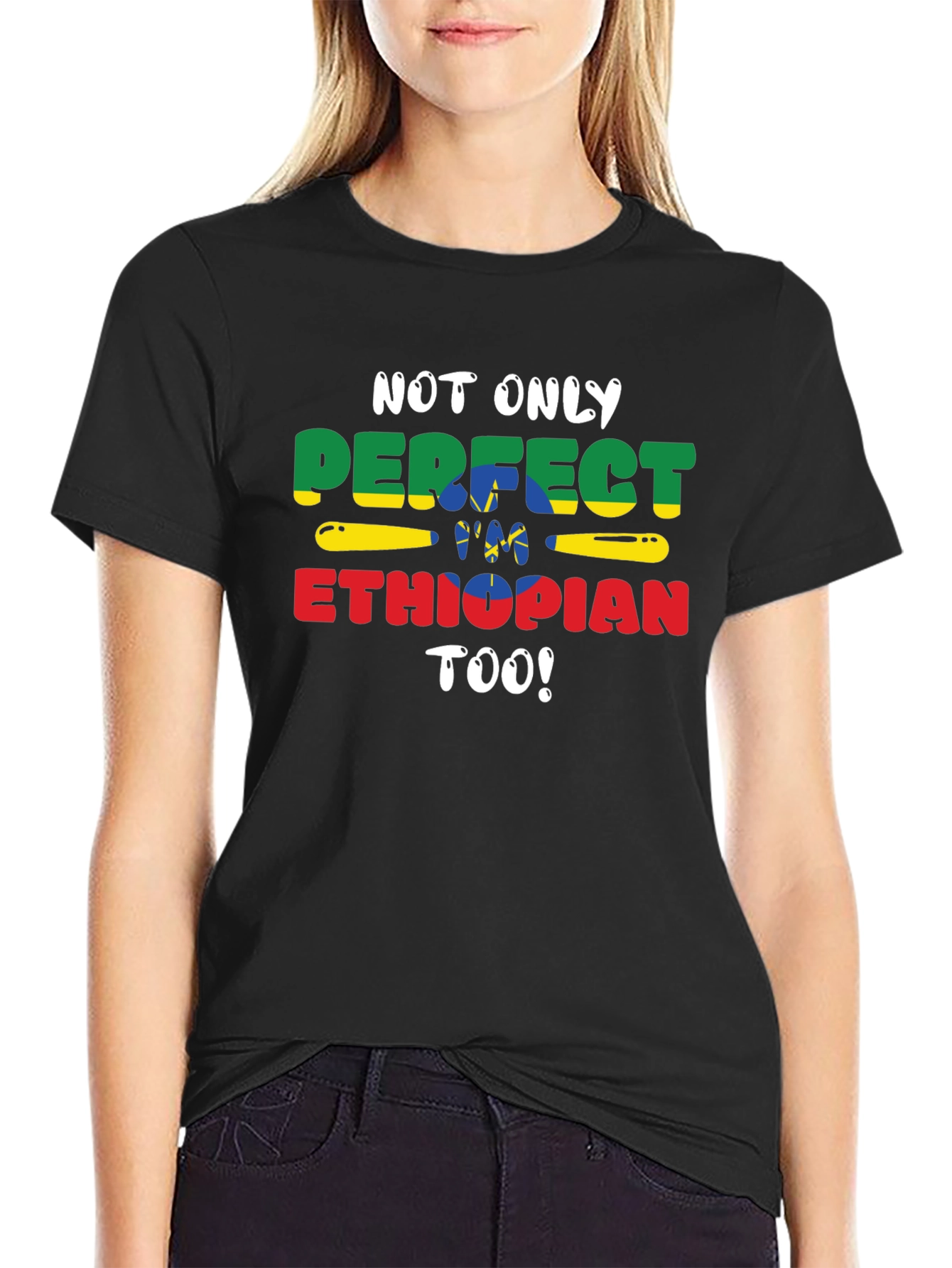 Perfect Ethiopian Tee - Black Short Sleeve Shirt