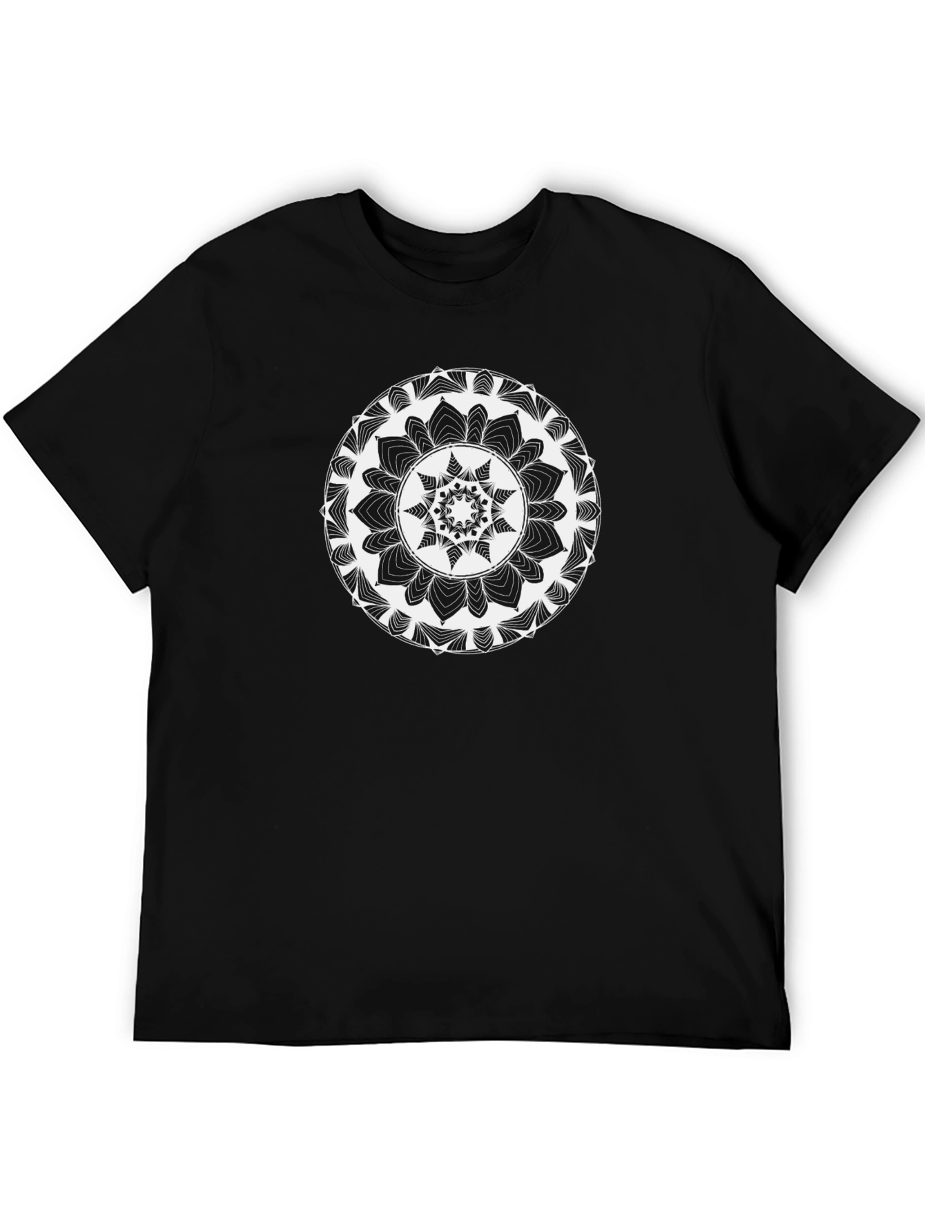 Black Tee with Mandala Design