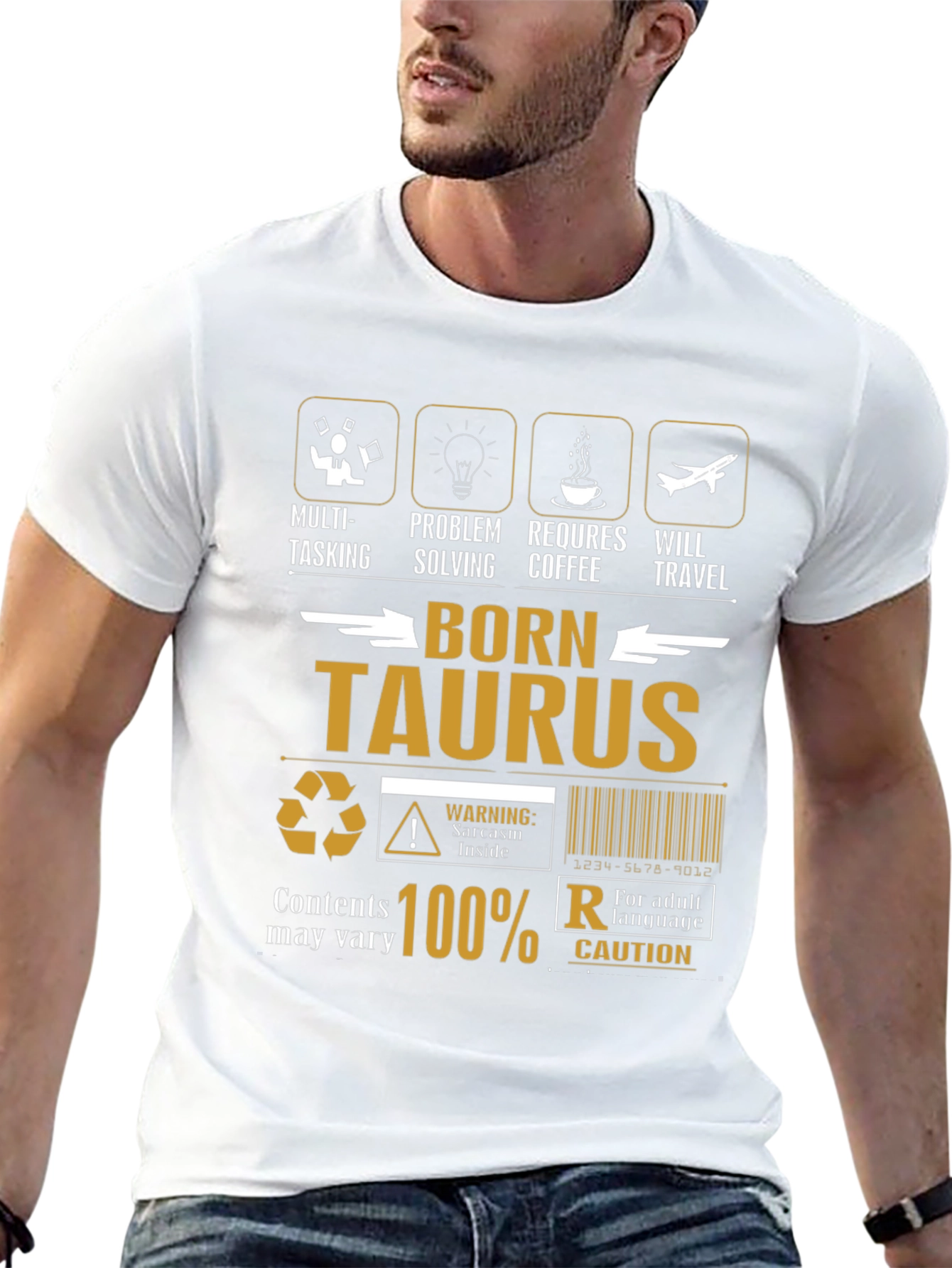 Born Taurus T-Shirt - Multi-Tasking Coffee Travel
