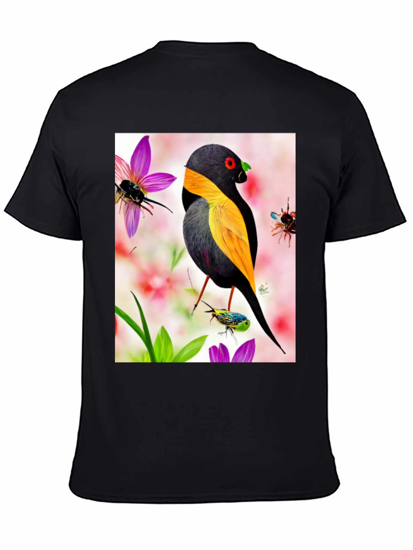 Bird & Flower Print T-Shirt