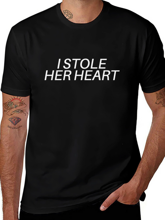I Stole Her Heart Graphic Tee - Black