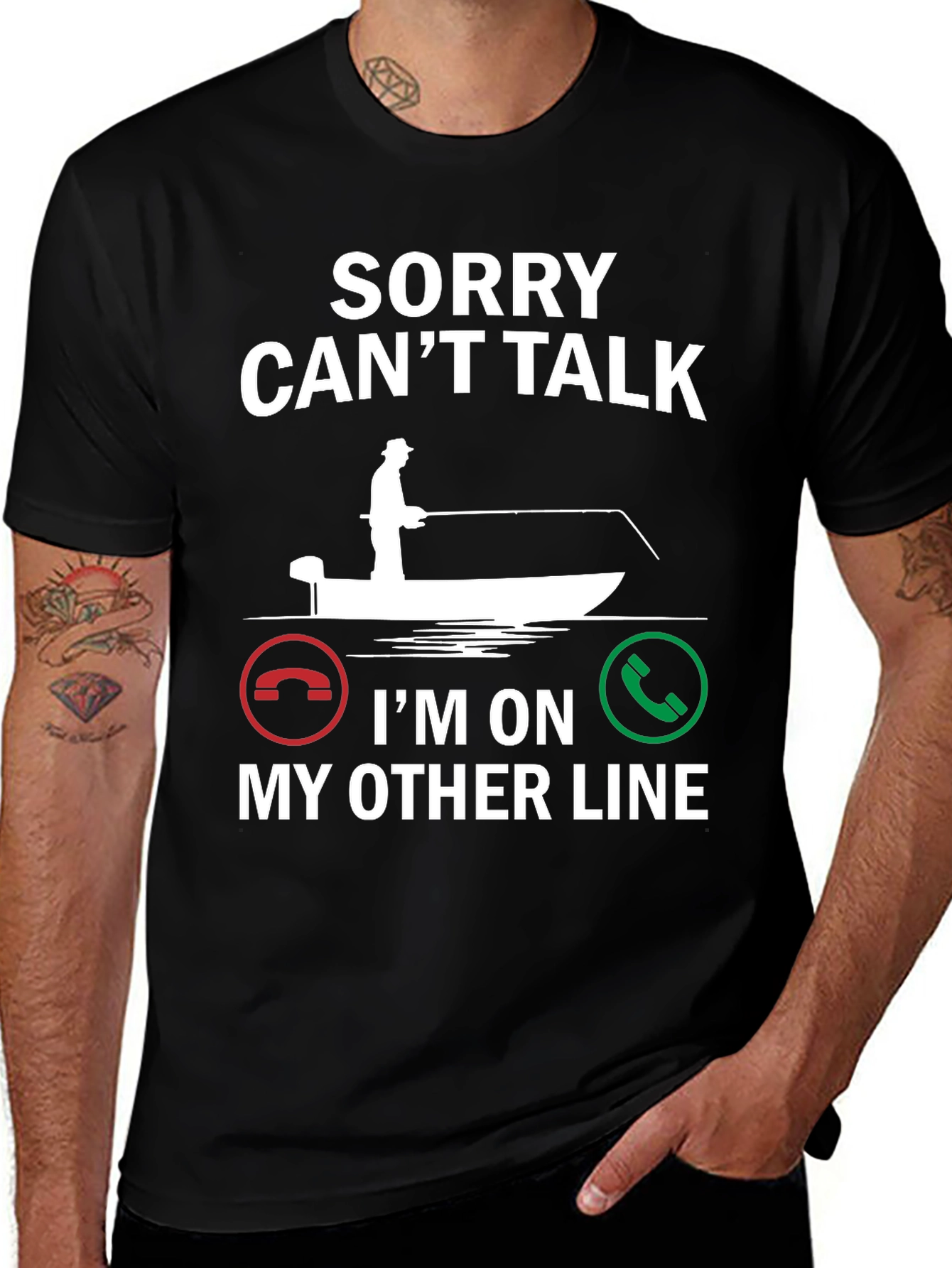 Sorry Cant Talk Fishing T-Shirt