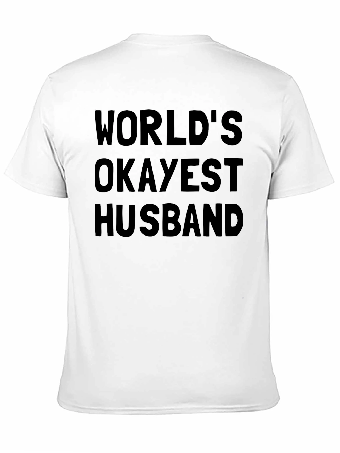 Worlds Okayest Husband T-Shirt - Black Casual Tee