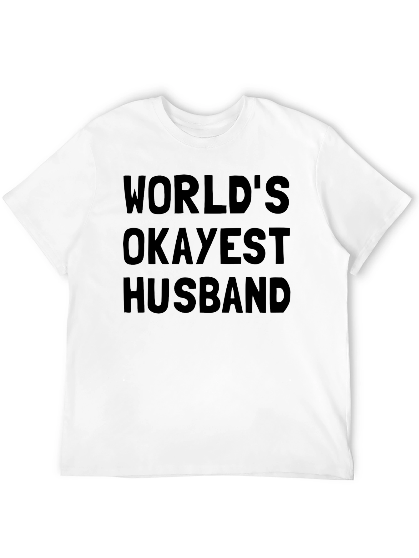 Worlds Okayest Husband T-Shirt - Black Casual Tee