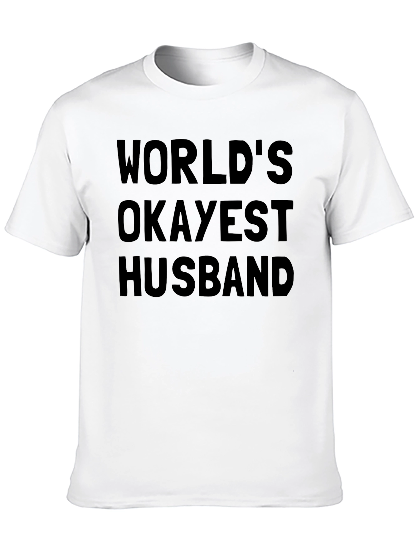 Worlds Okayest Husband T-Shirt - Black Casual Tee