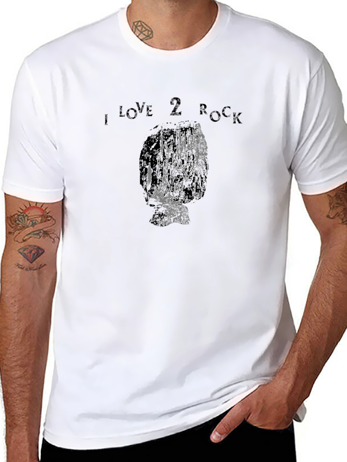 I Love 2 Rock T-Shirt - Black