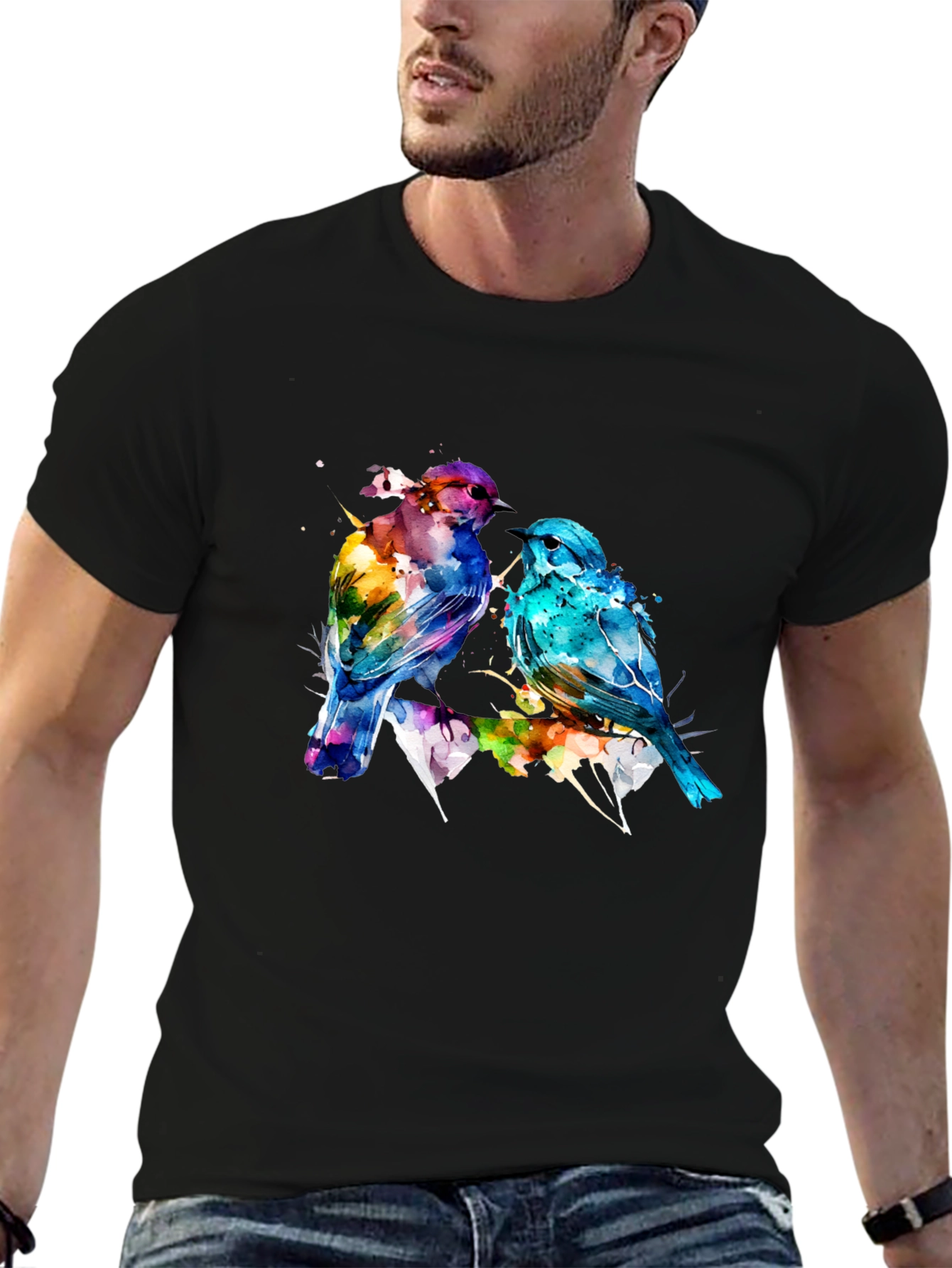 Watercolor Bird Print Tee