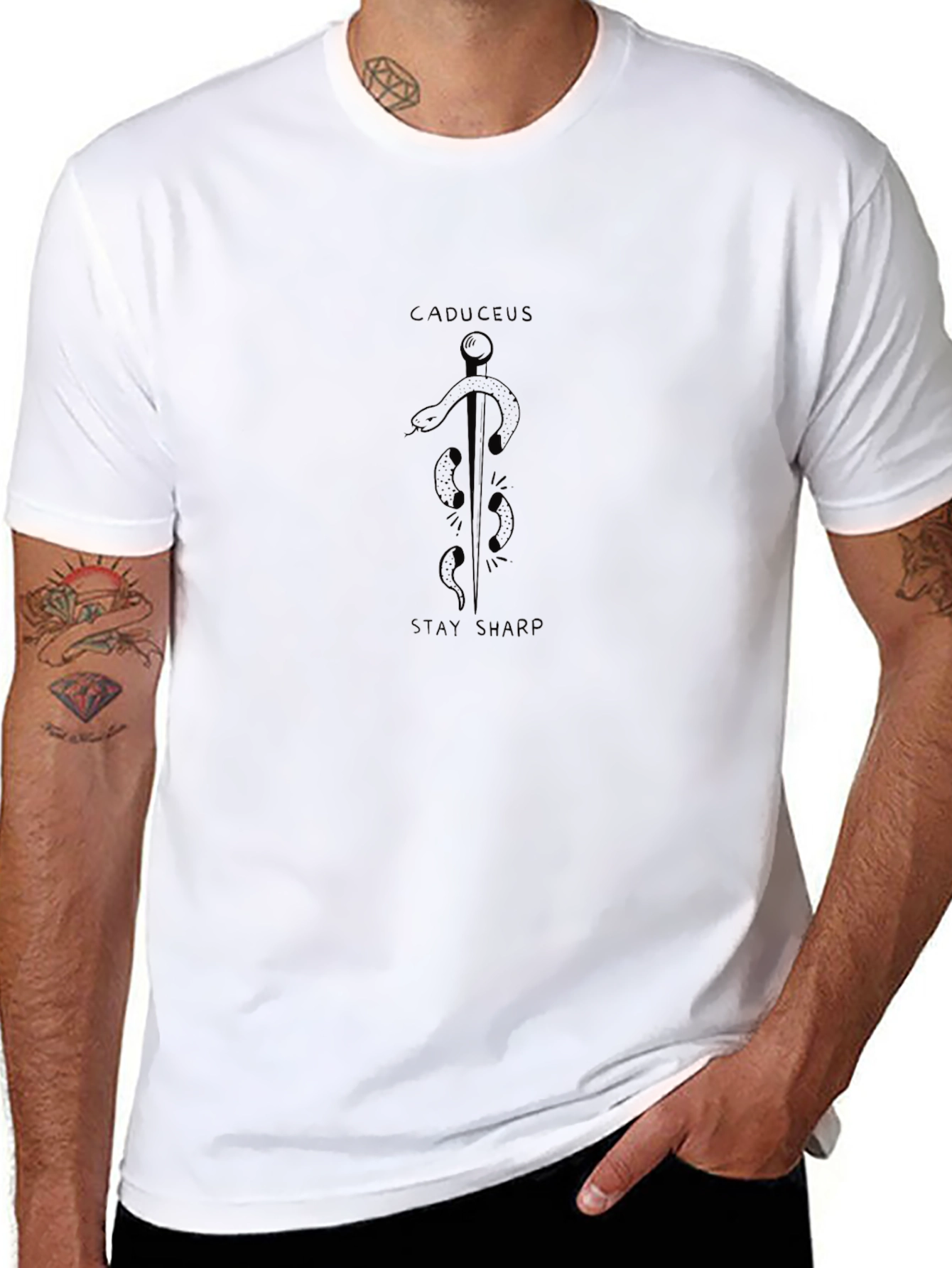 Caduceus Stay Sharp Graphic T-Shirt