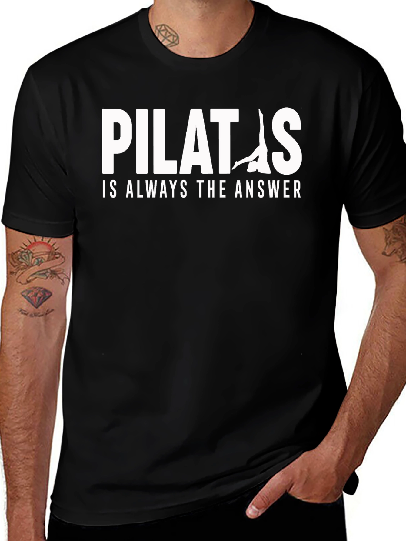 Pilates is Always the Answer Black T-Shirt