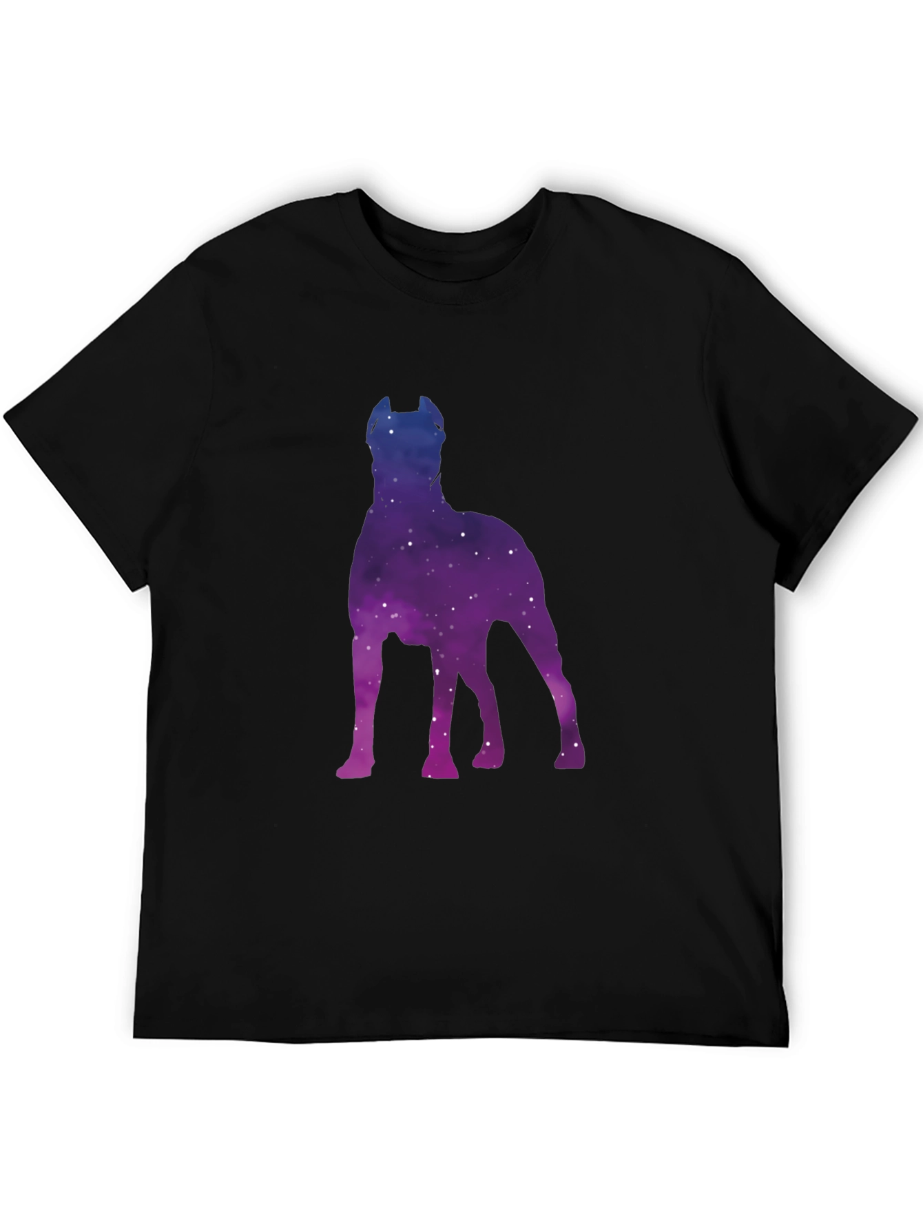 Galaxy Dog Silhouette T-Shirt - Black