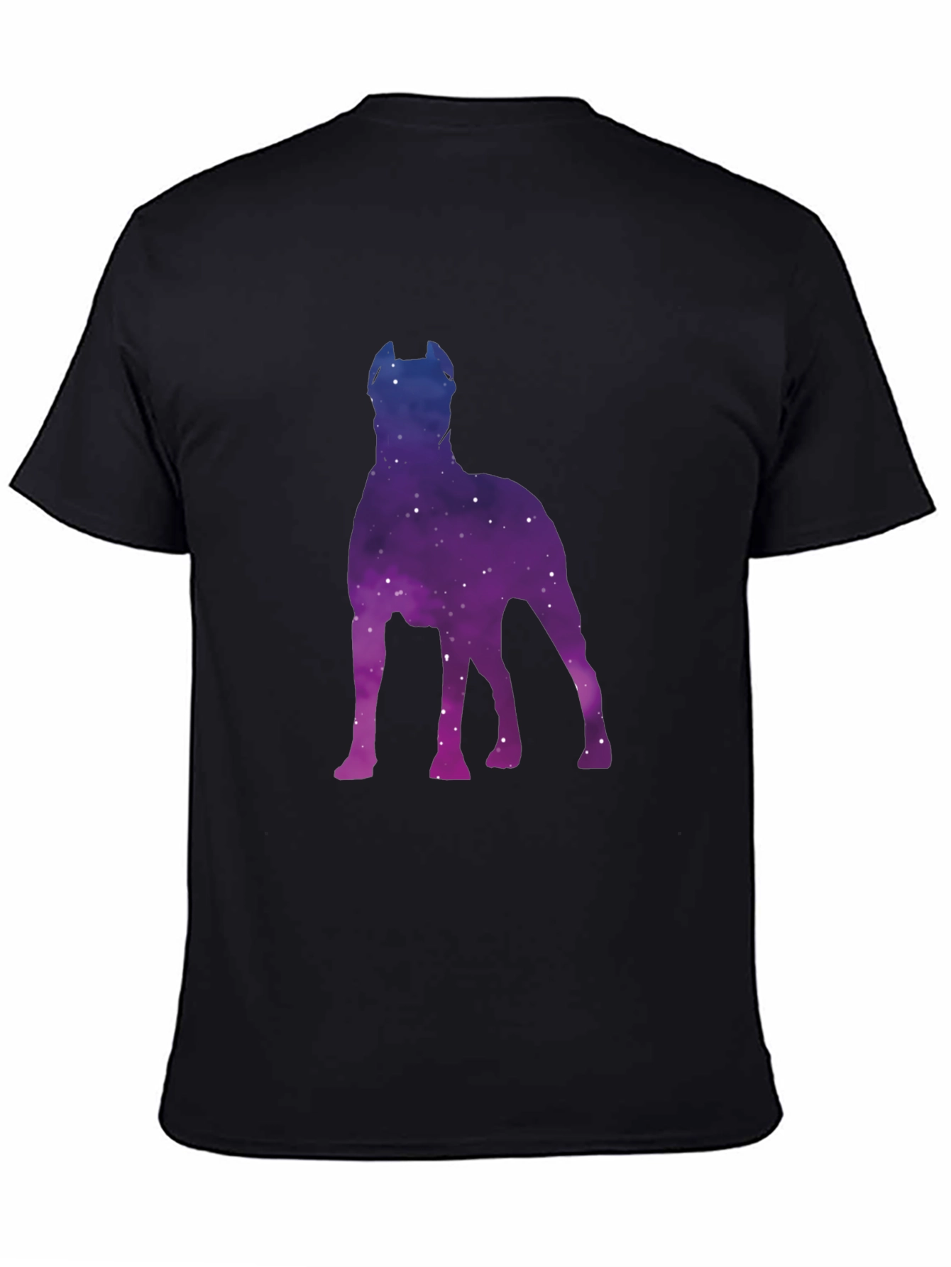 Galaxy Dog Silhouette T-Shirt - Black