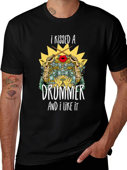 I Kissed a Drummer T-Shirt - Music Lover Tee