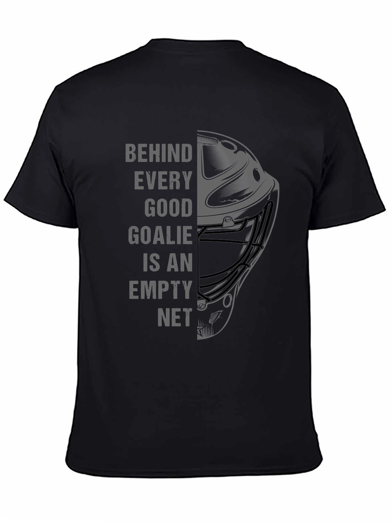 Hockey Goalie Empty Net Graphic T-Shirt - Black