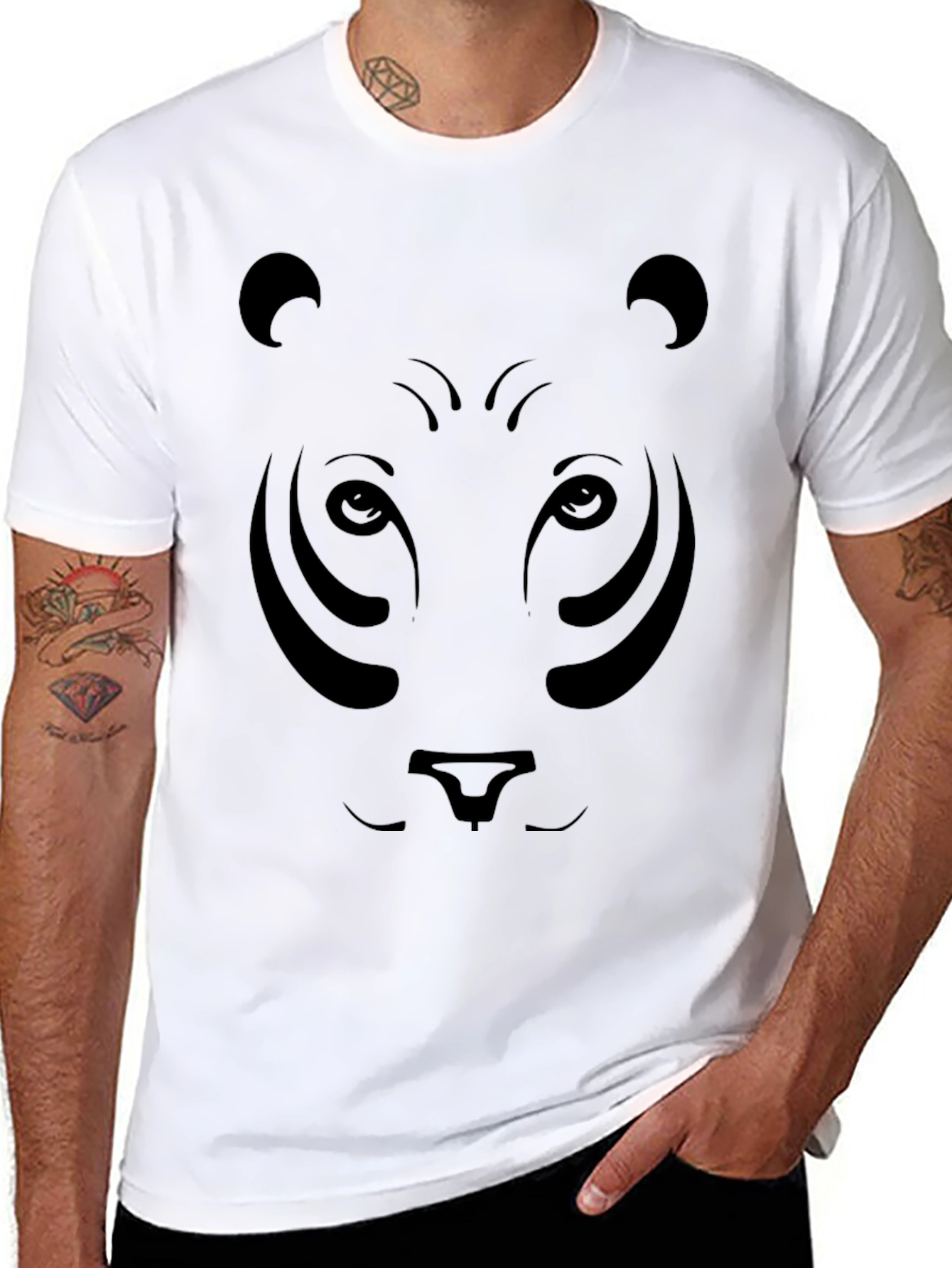 Black Bear Face Graphic T-Shirt