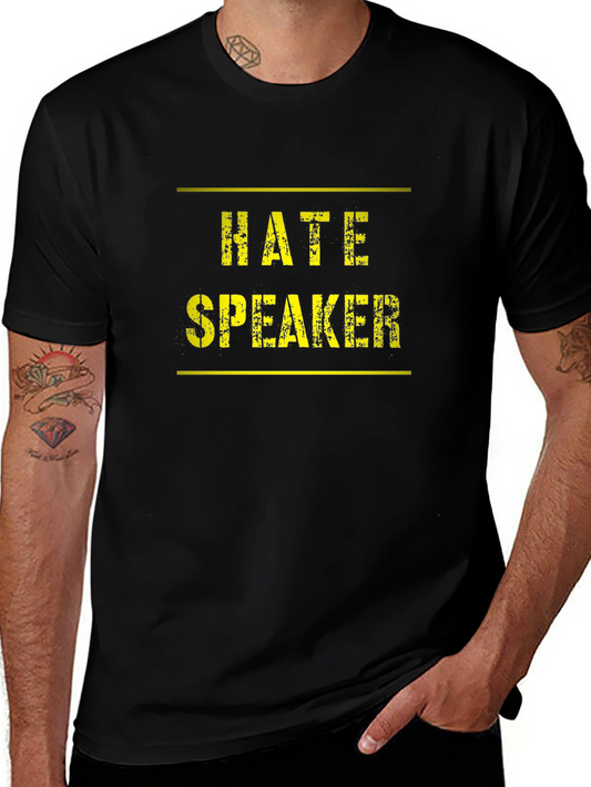 Hate Speaker Graphic T-Shirt Black Tee