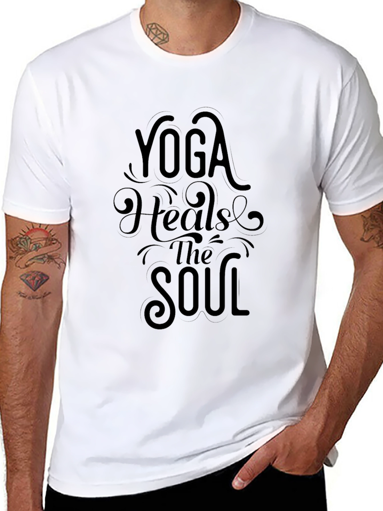 Yoga Heals the Soul Black T-Shirt