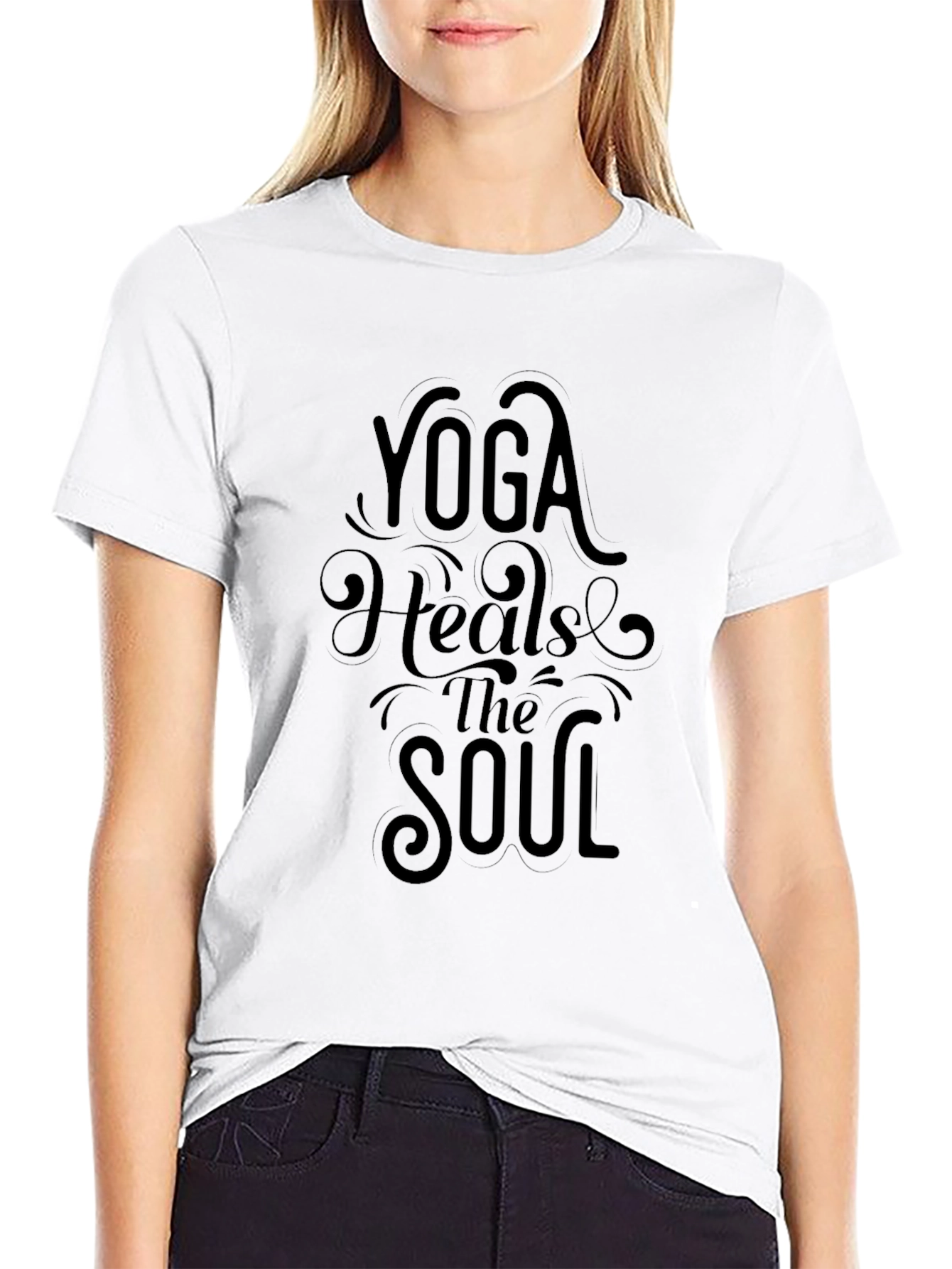 Yoga Heals the Soul Black T-Shirt