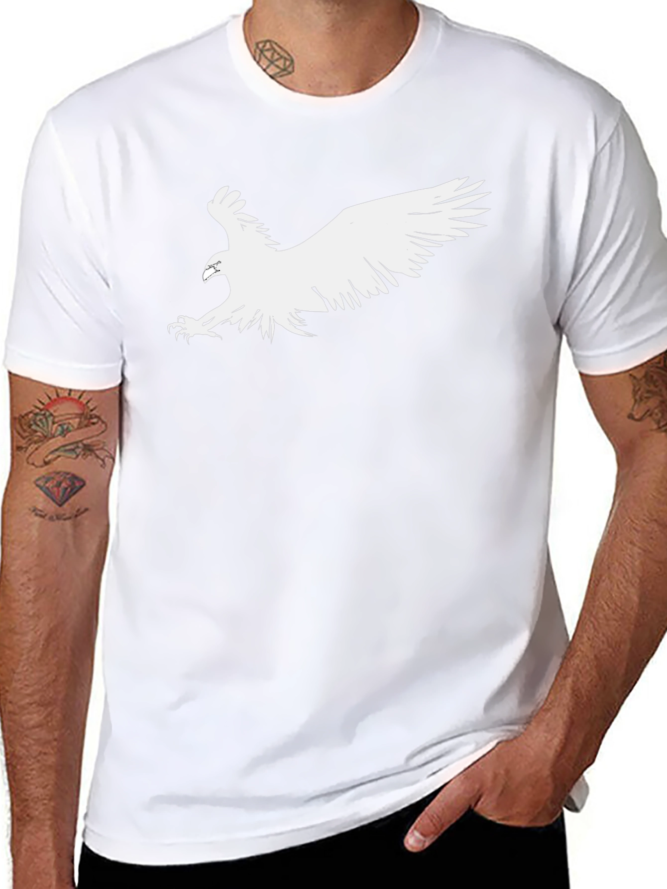 Eagle Graphic Tee - Bold Black Cotton T-Shirt