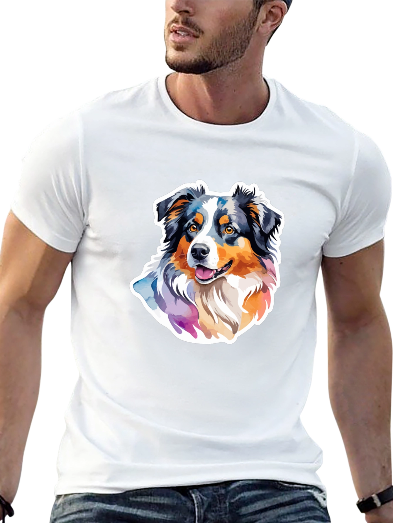 Aussie Dog Watercolor T-Shirt