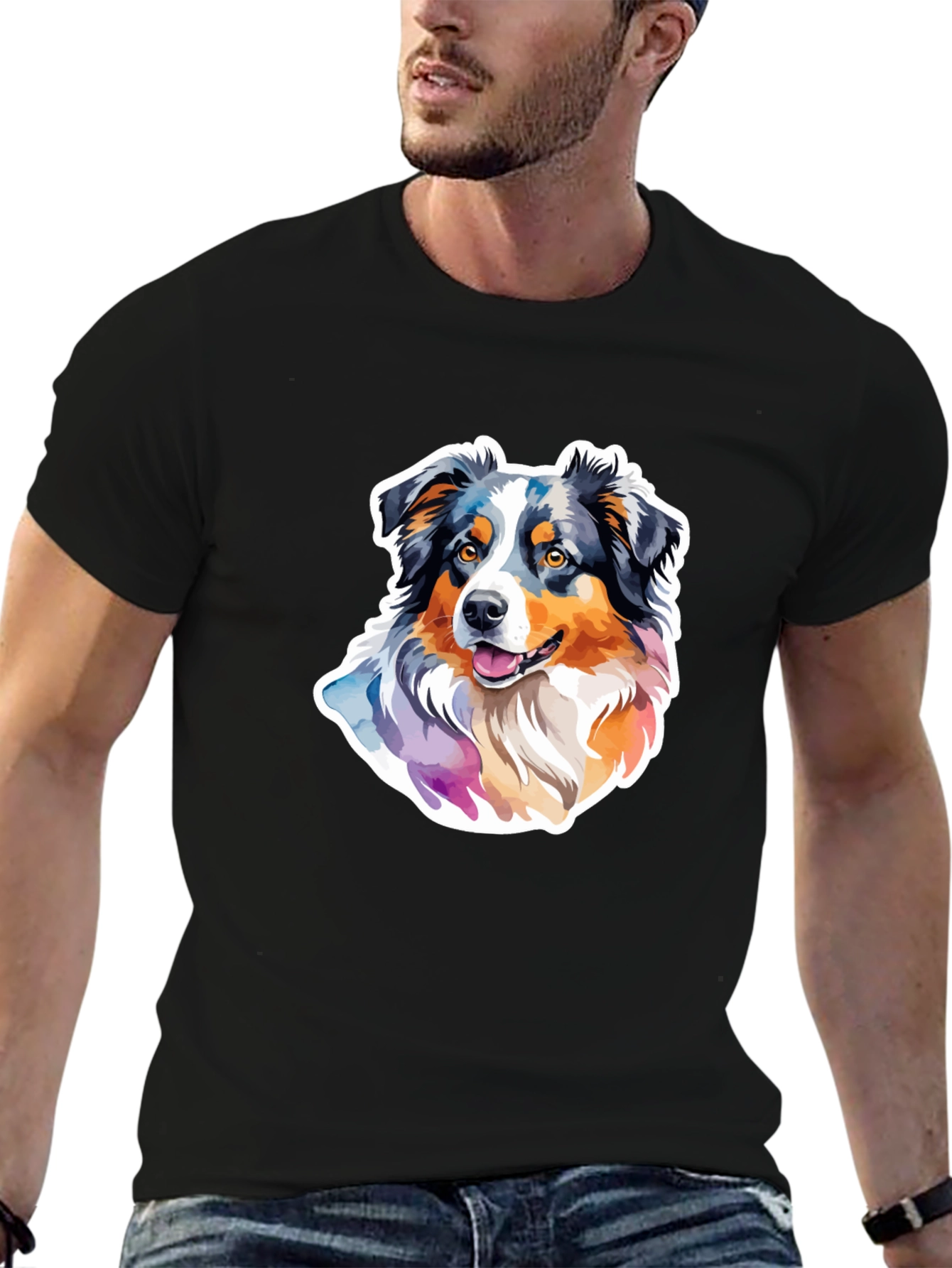 Aussie Dog Watercolor T-Shirt