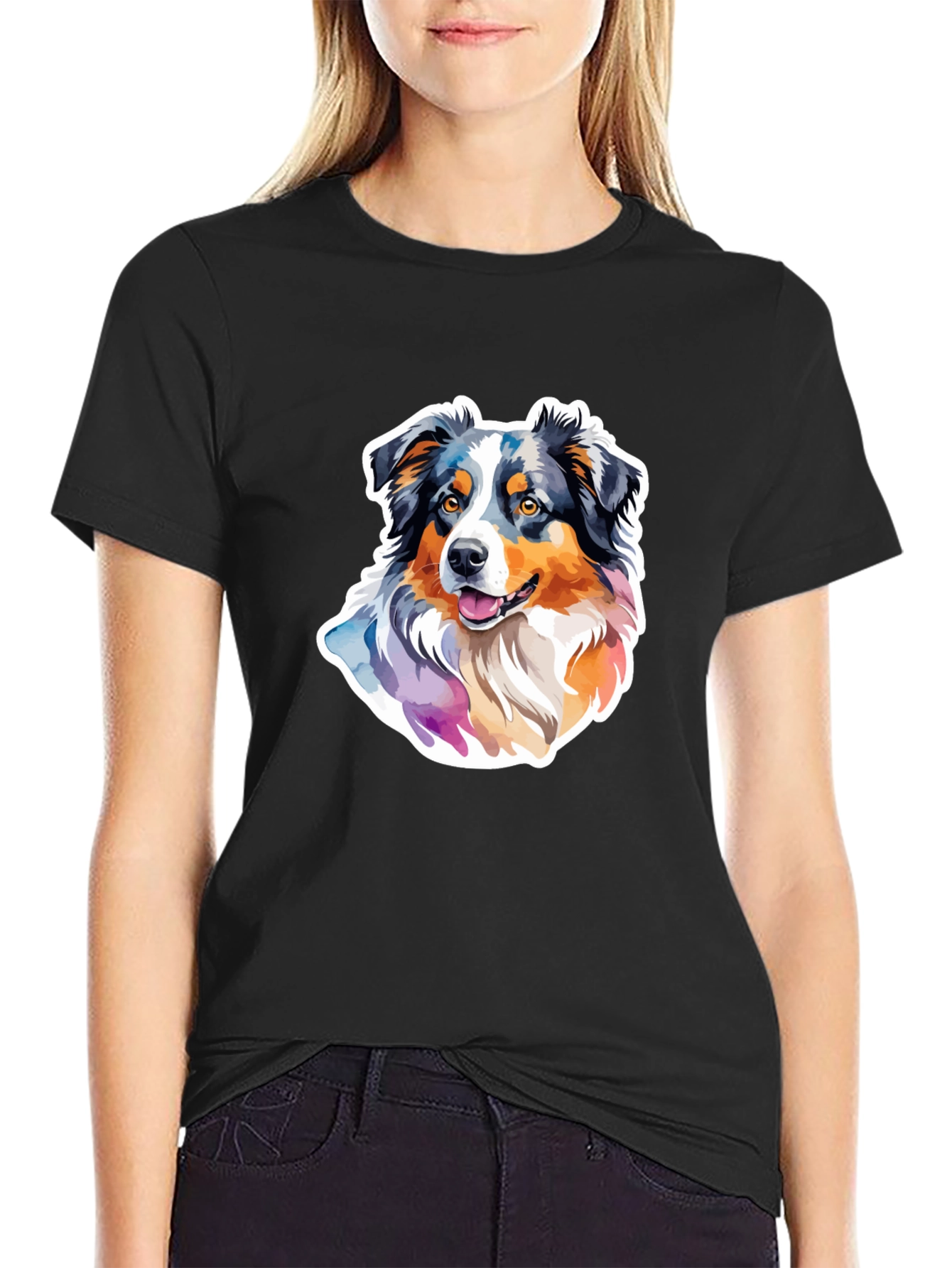 Aussie Dog Watercolor T-Shirt