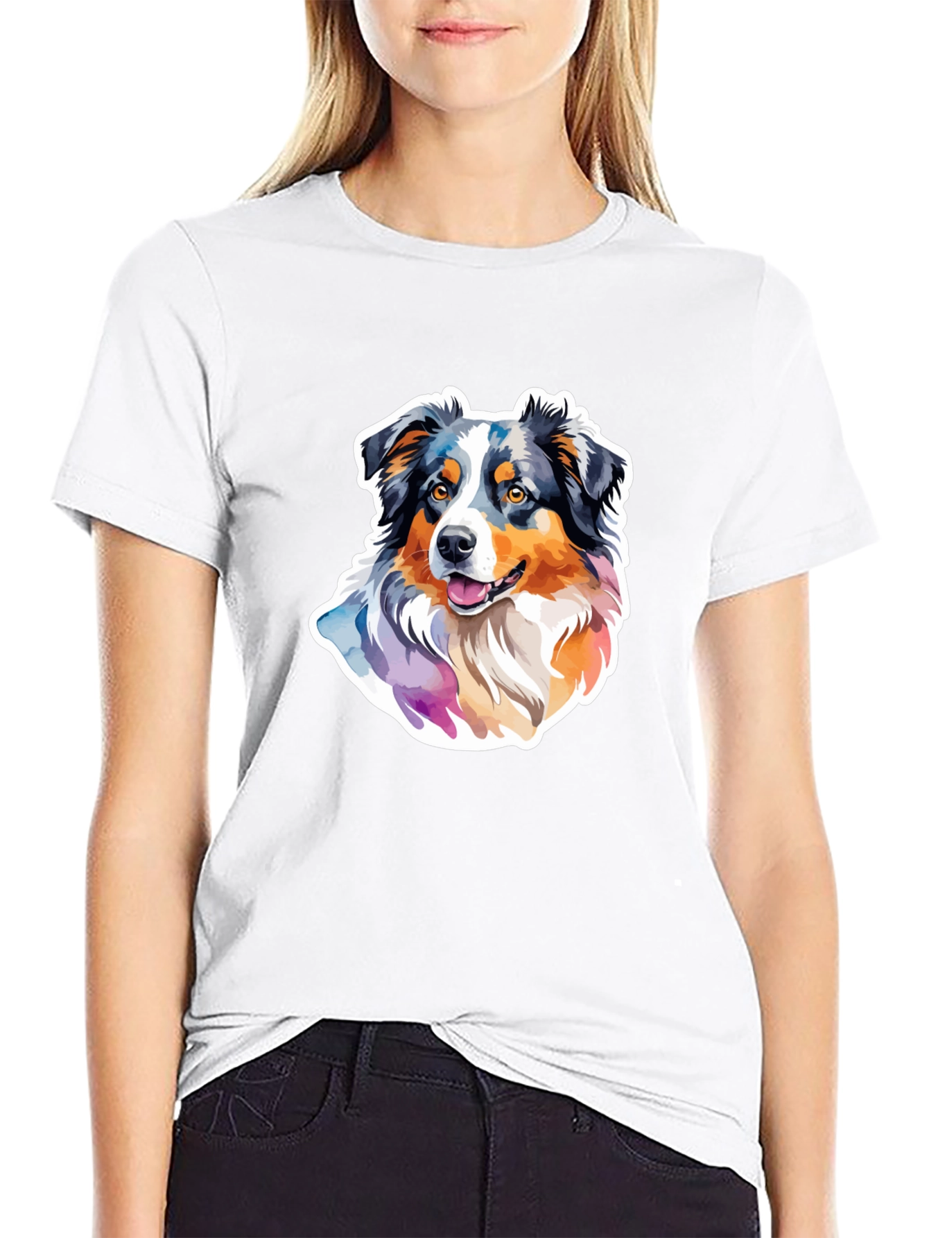 Aussie Dog Watercolor T-Shirt