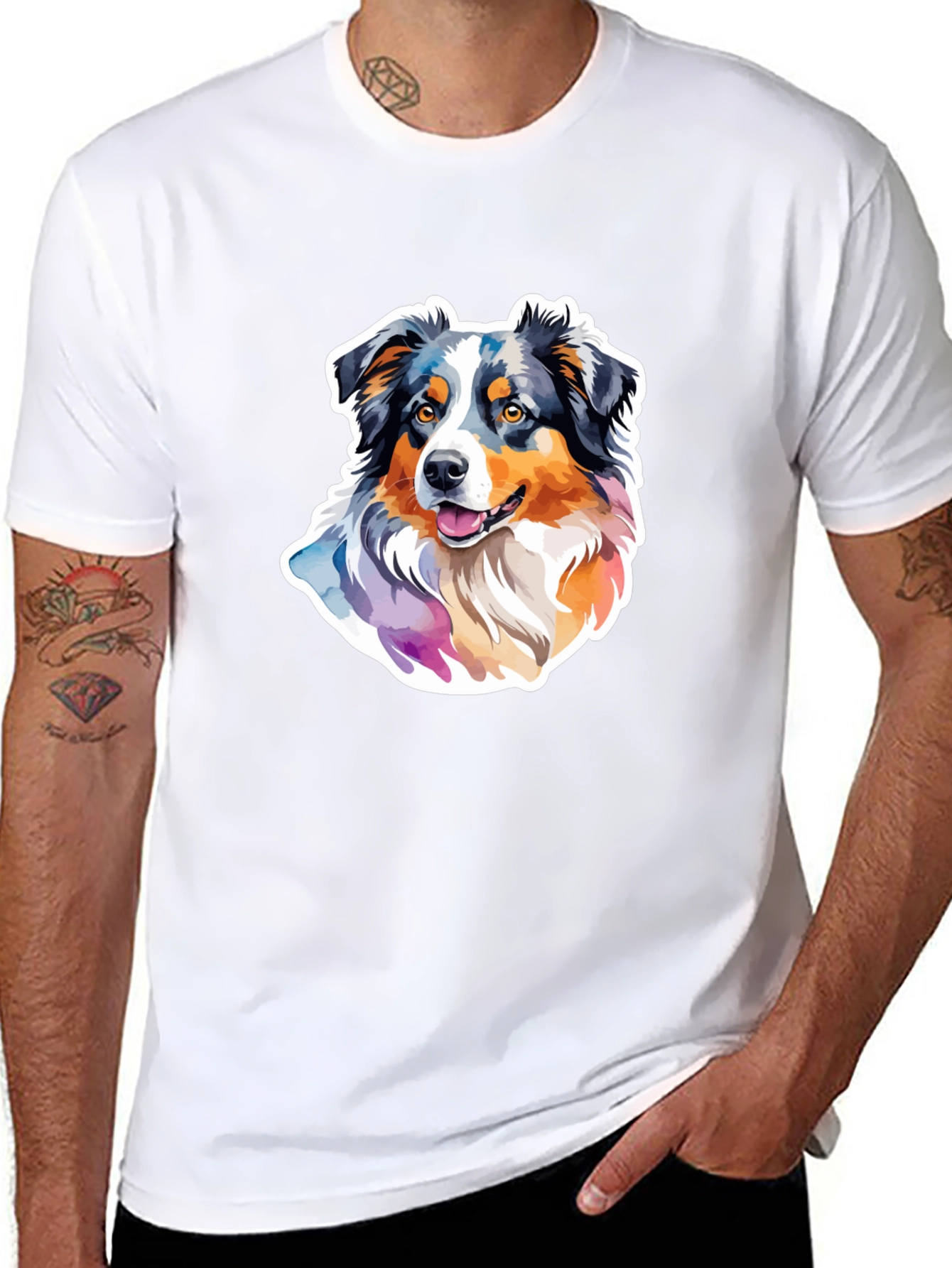 Aussie Dog Watercolor T-Shirt