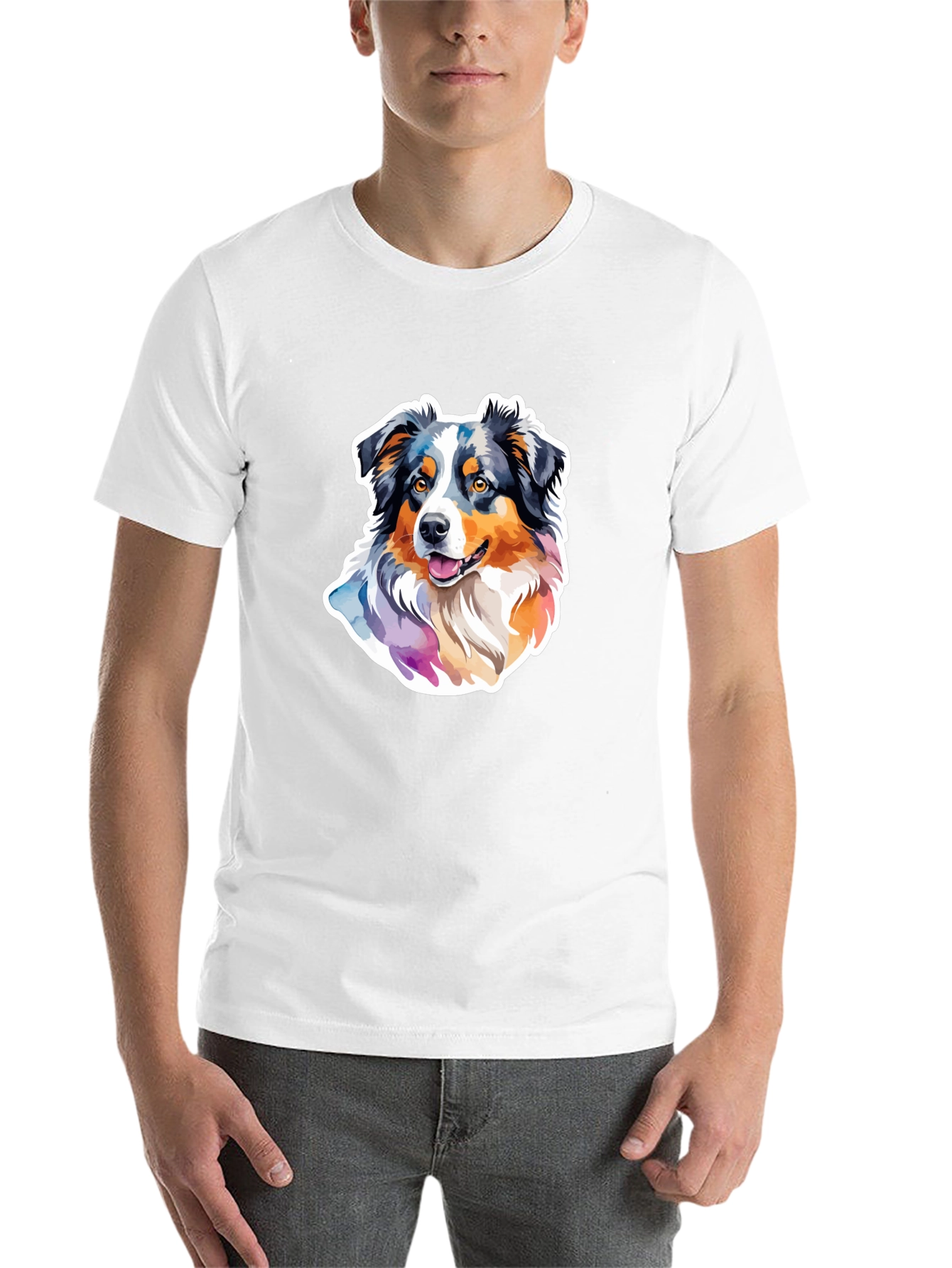 Aussie Dog Watercolor T-Shirt