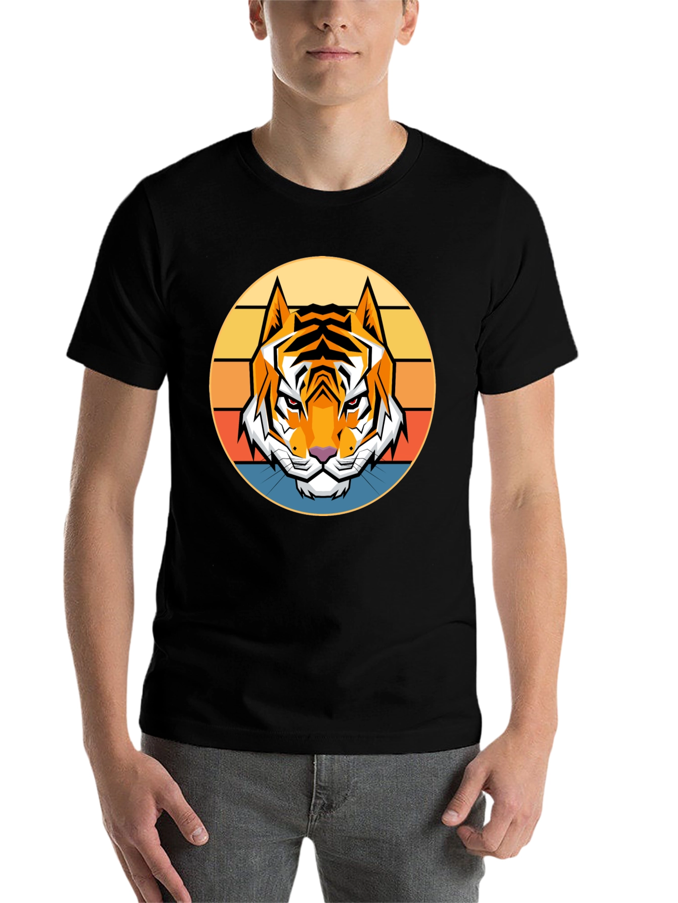Retro Tiger Graphic T-Shirt - Bold Animal Design