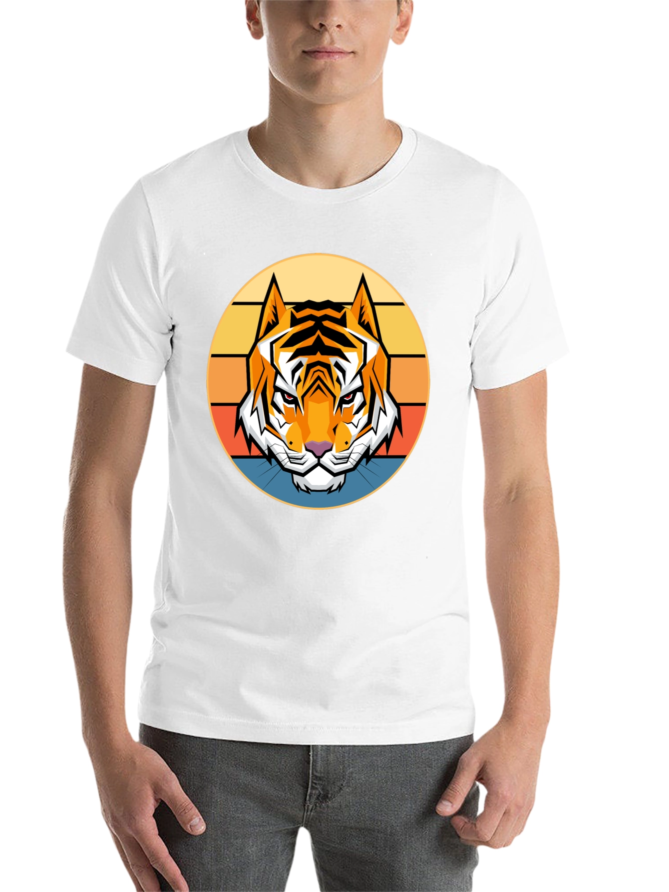 Retro Tiger Graphic T-Shirt - Bold Animal Design
