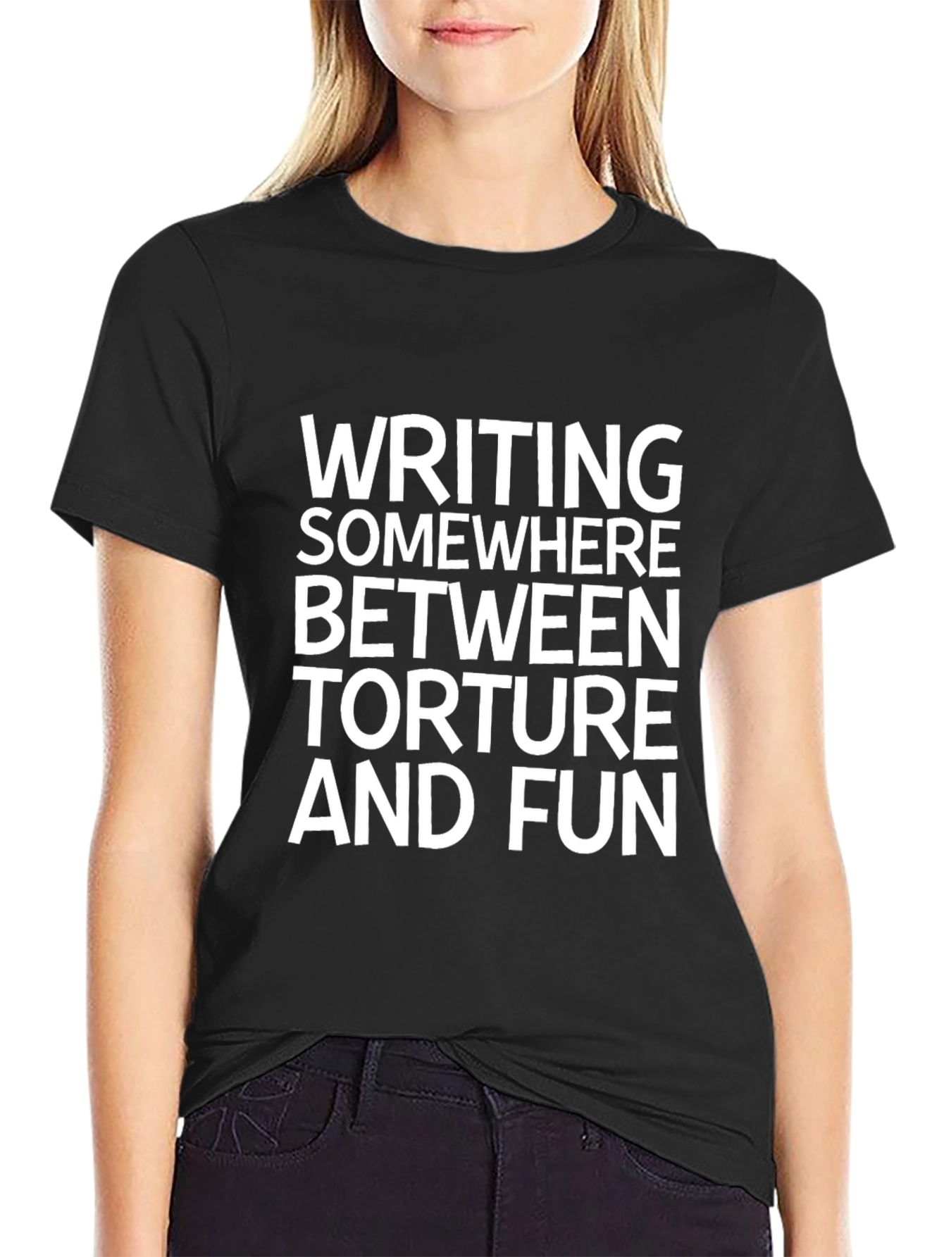 Writing: Torture and Fun Black Graphic Tee