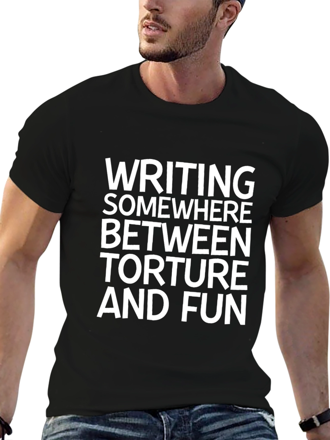 Writing: Torture and Fun Black Graphic Tee