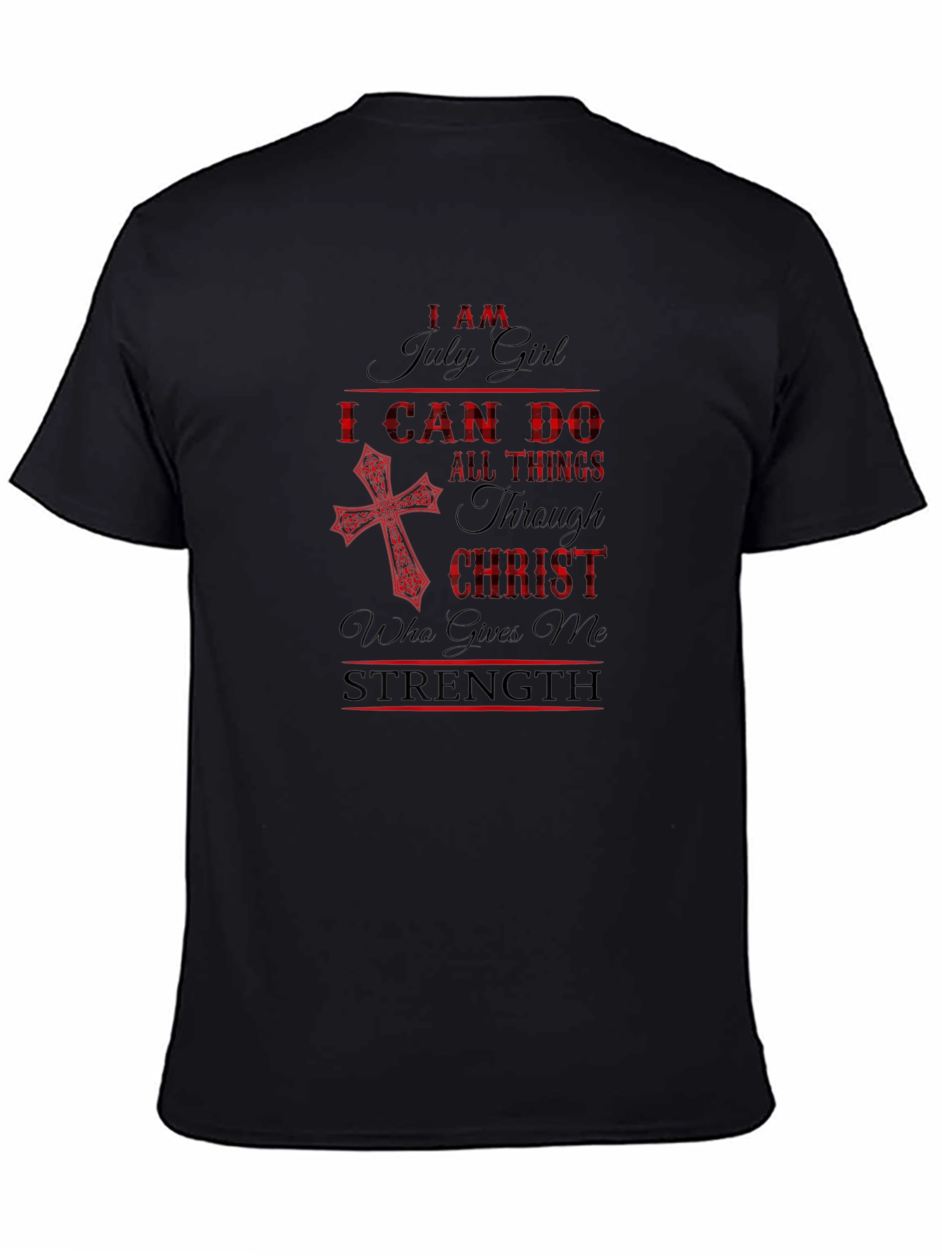 July Girl Christian Black T-Shirt