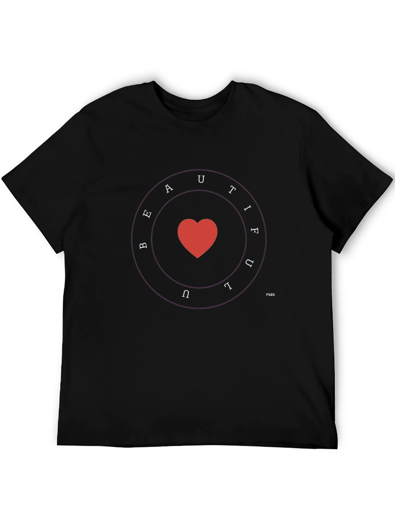 Beautiful Heart Graphic Tee - Soft Black T-Shirt