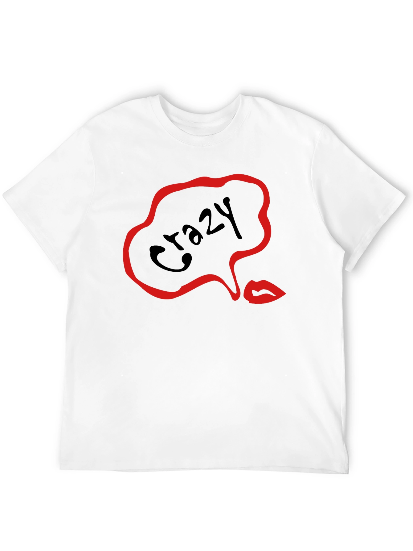 Crazy Lips Graphic Black T-Shirt