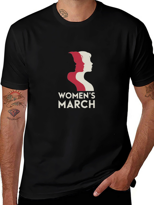 Womens March Graphic T-Shirt - Black