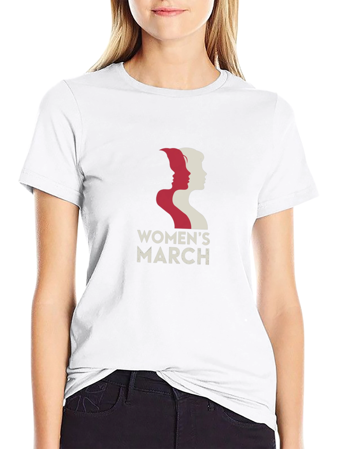 Womens March Graphic T-Shirt - Black