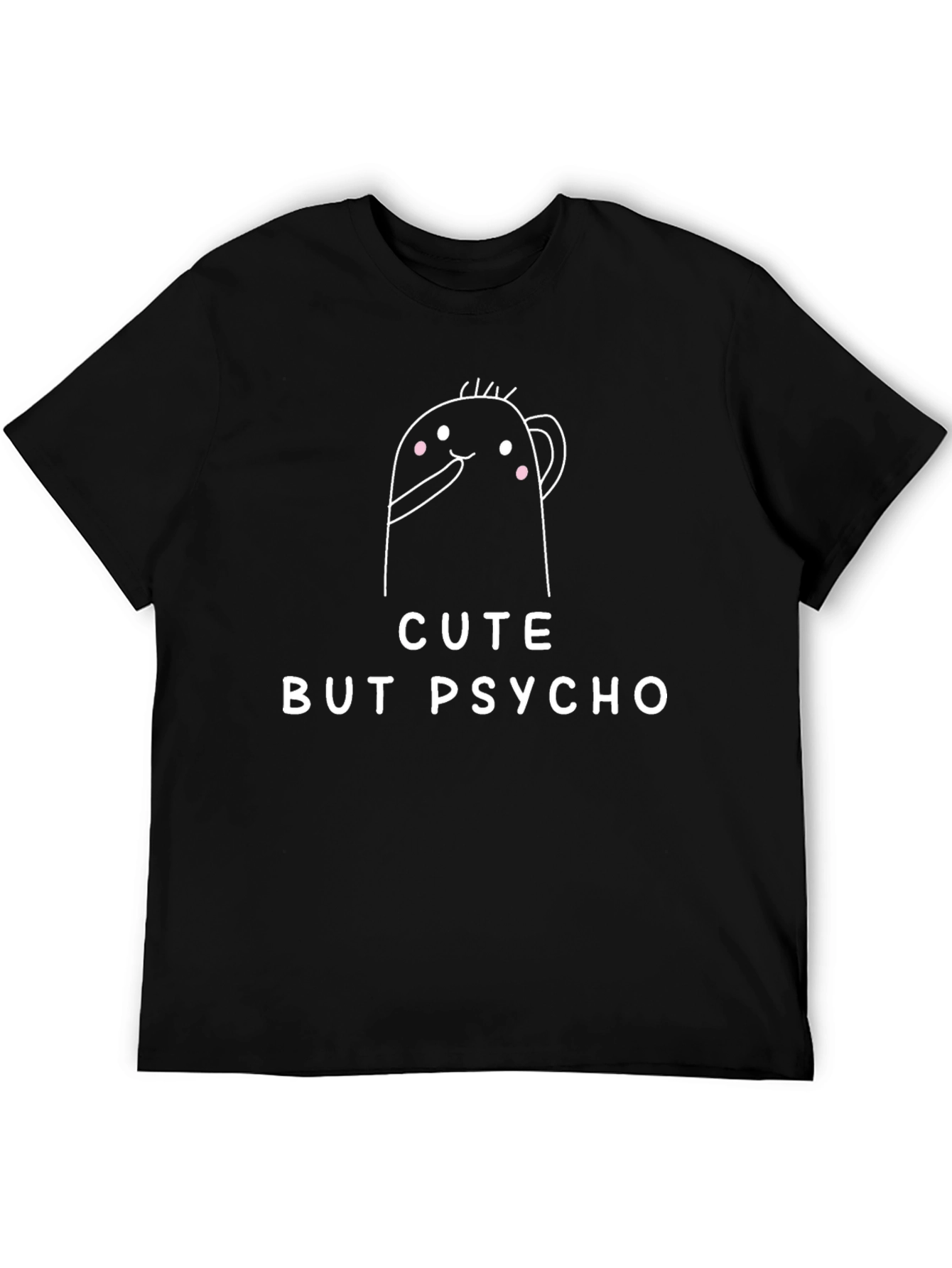 Cute But Psycho Graphic Tee - Black Cotton Blend