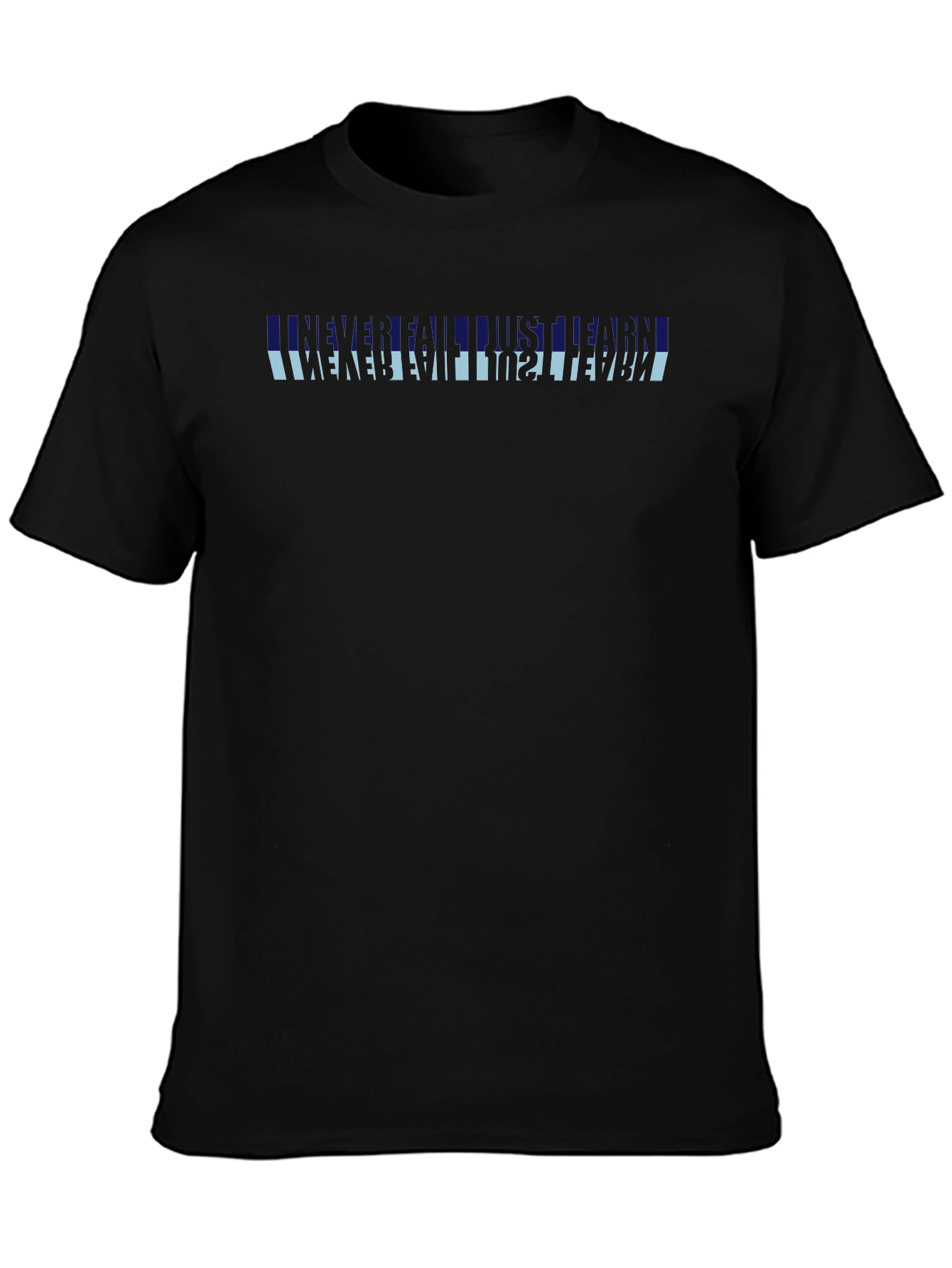 Retro Reflective Text T-Shirt - Black