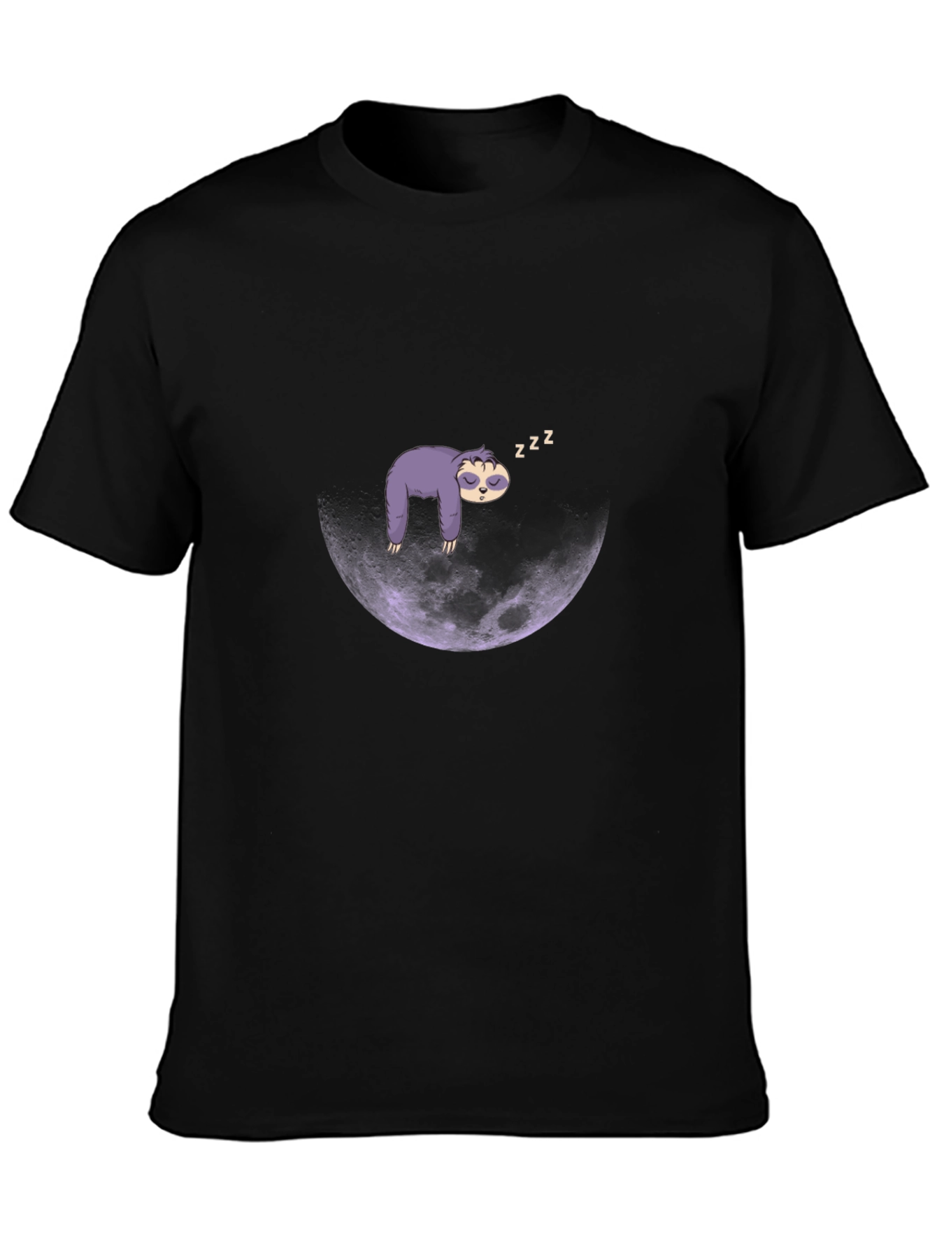 Sloth Moon Sleep T-Shirt - Mens Black Graphic Tee