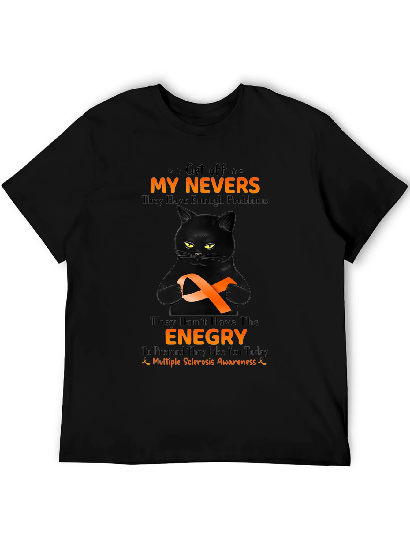 Multiple Sclerosis Awareness Black Cat T-Shirt