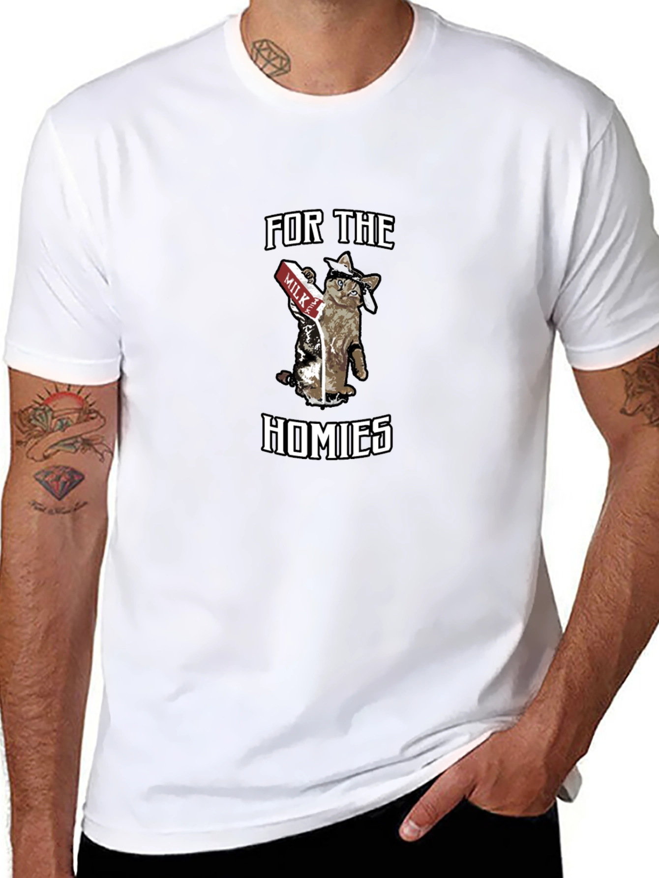 For the Homies Cat Milk T-Shirt