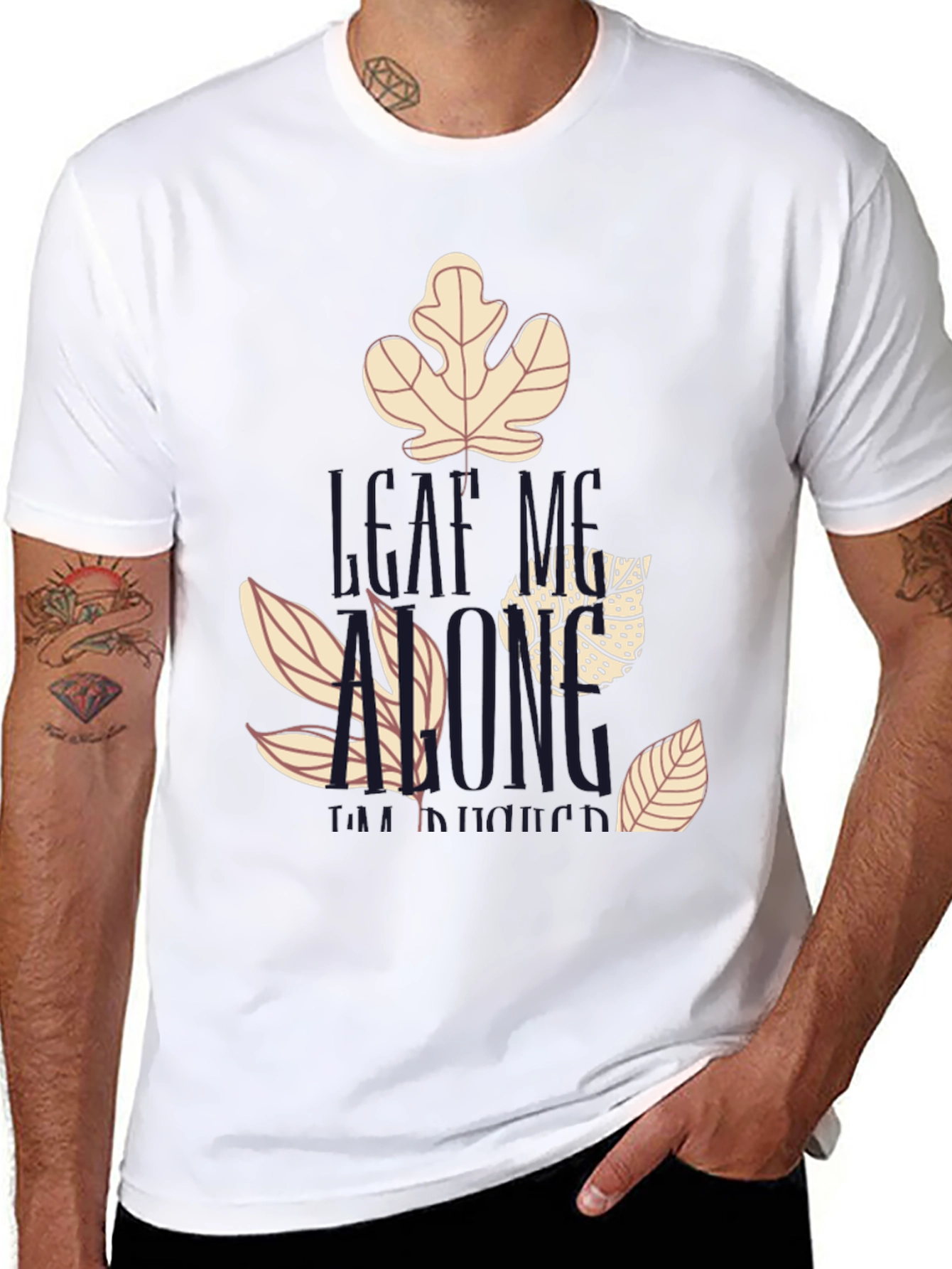 Leaf Me Alone Graphic T-Shirt - Black