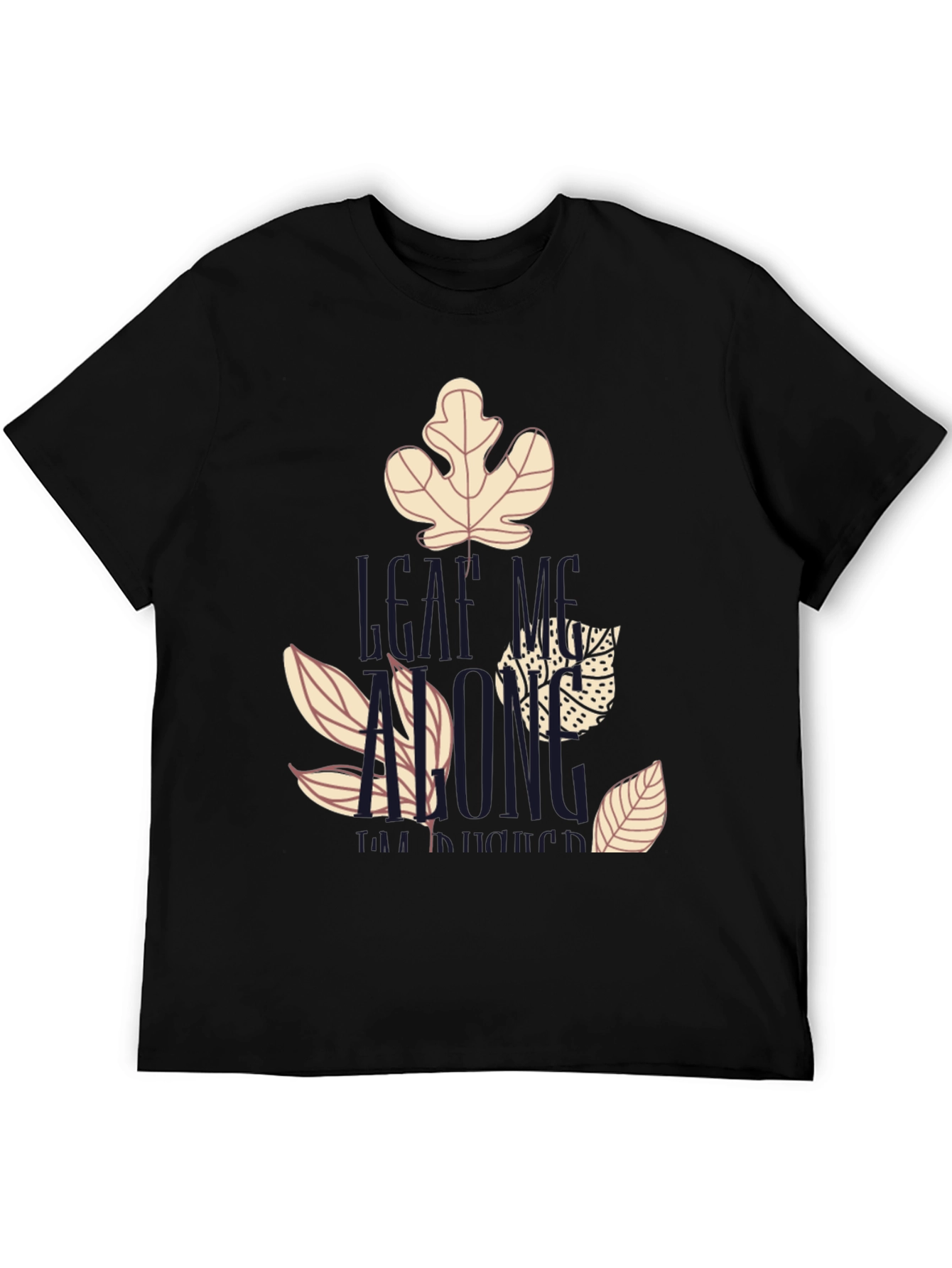 Leaf Me Alone Graphic T-Shirt - Black