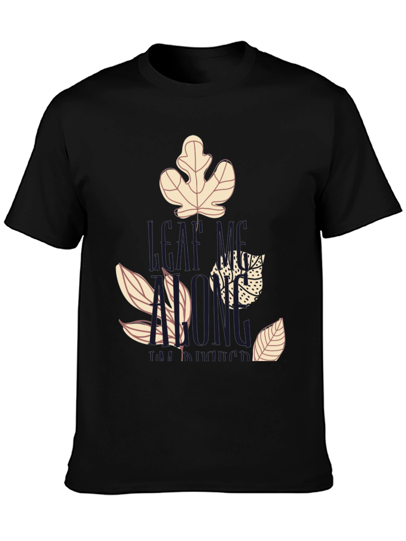 Leaf Me Alone Graphic T-Shirt - Black