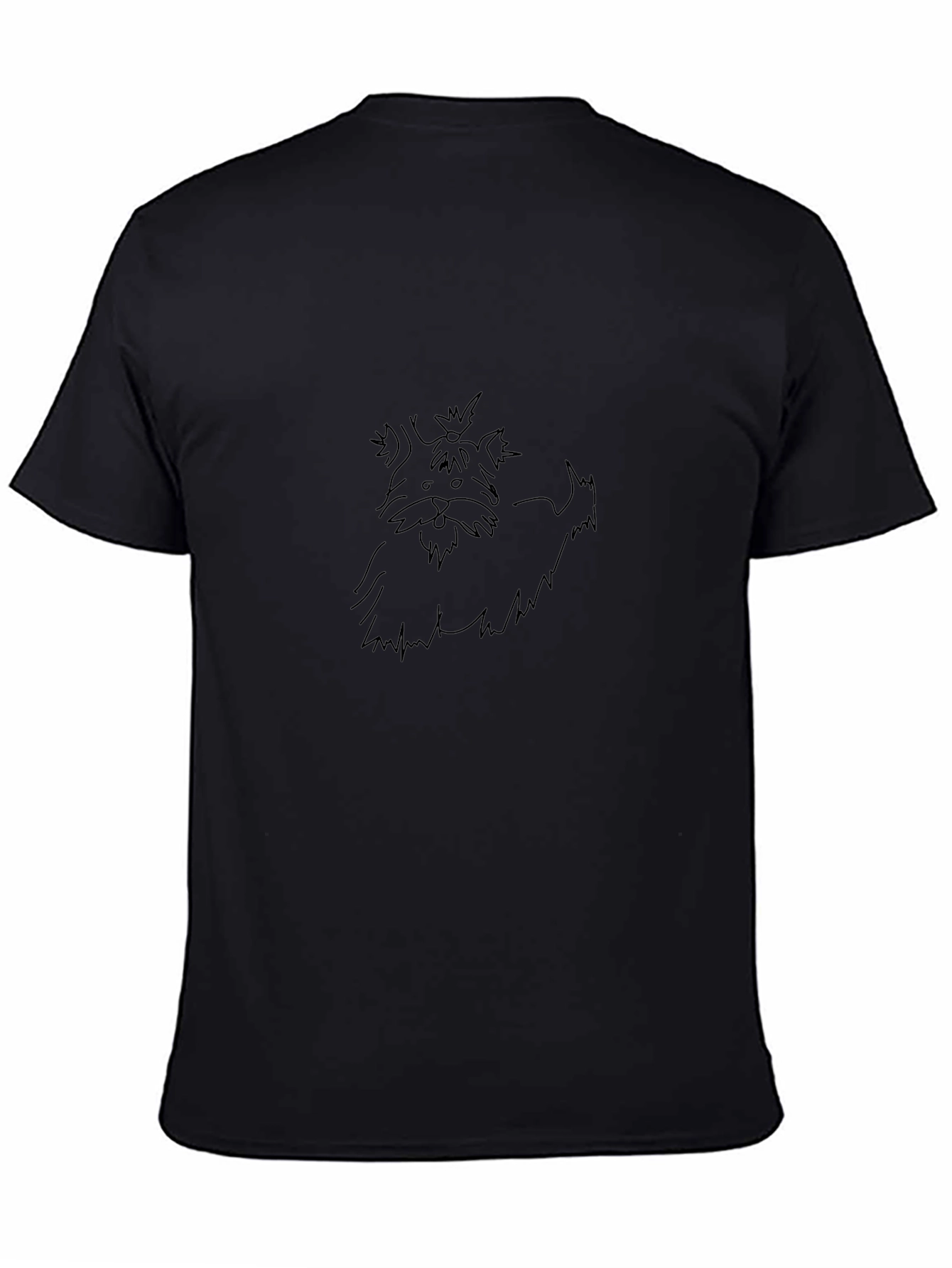 Mens Black Graphic Tee - Cute Dog Design