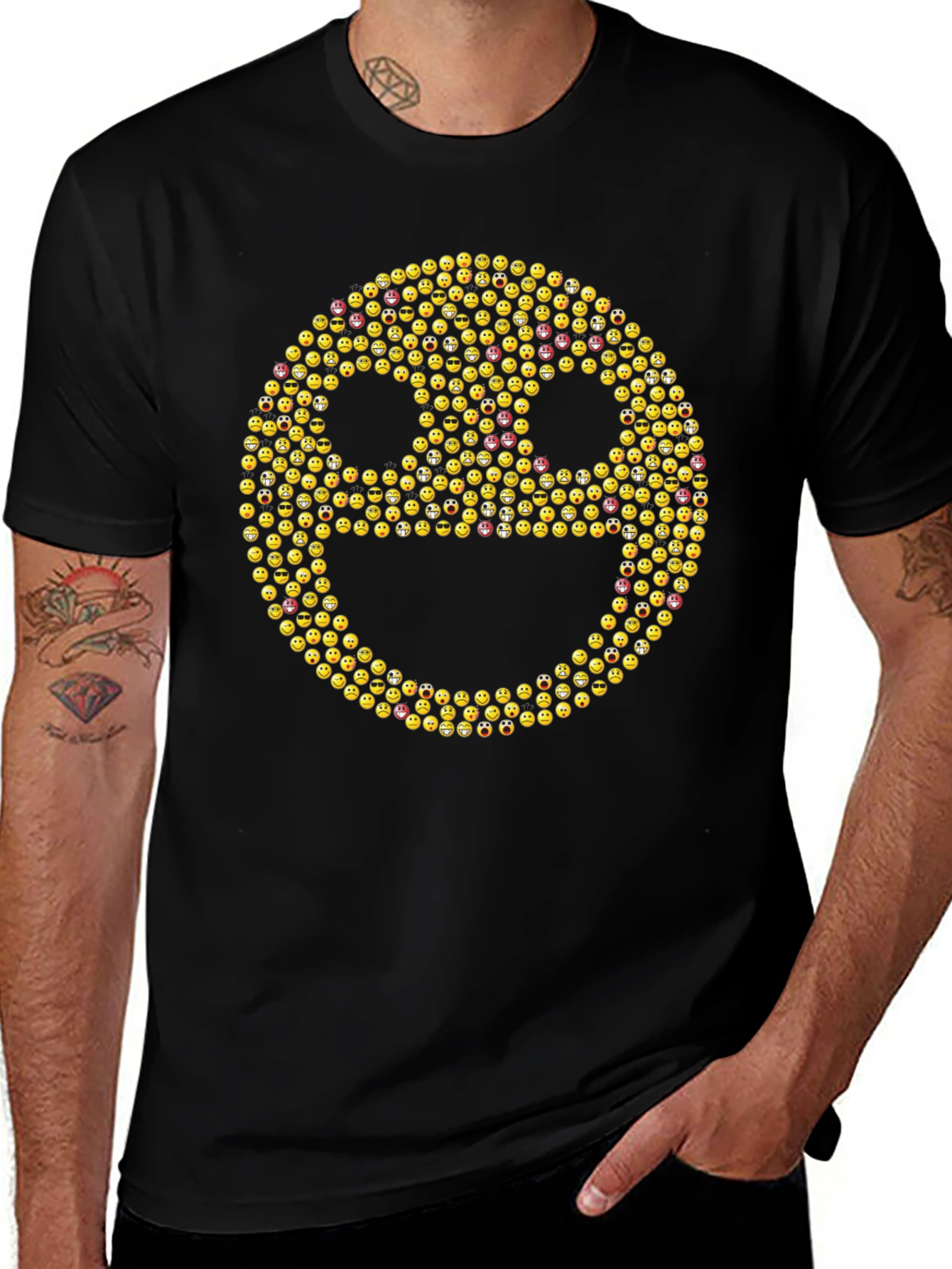 Emoji Face Black T-Shirt