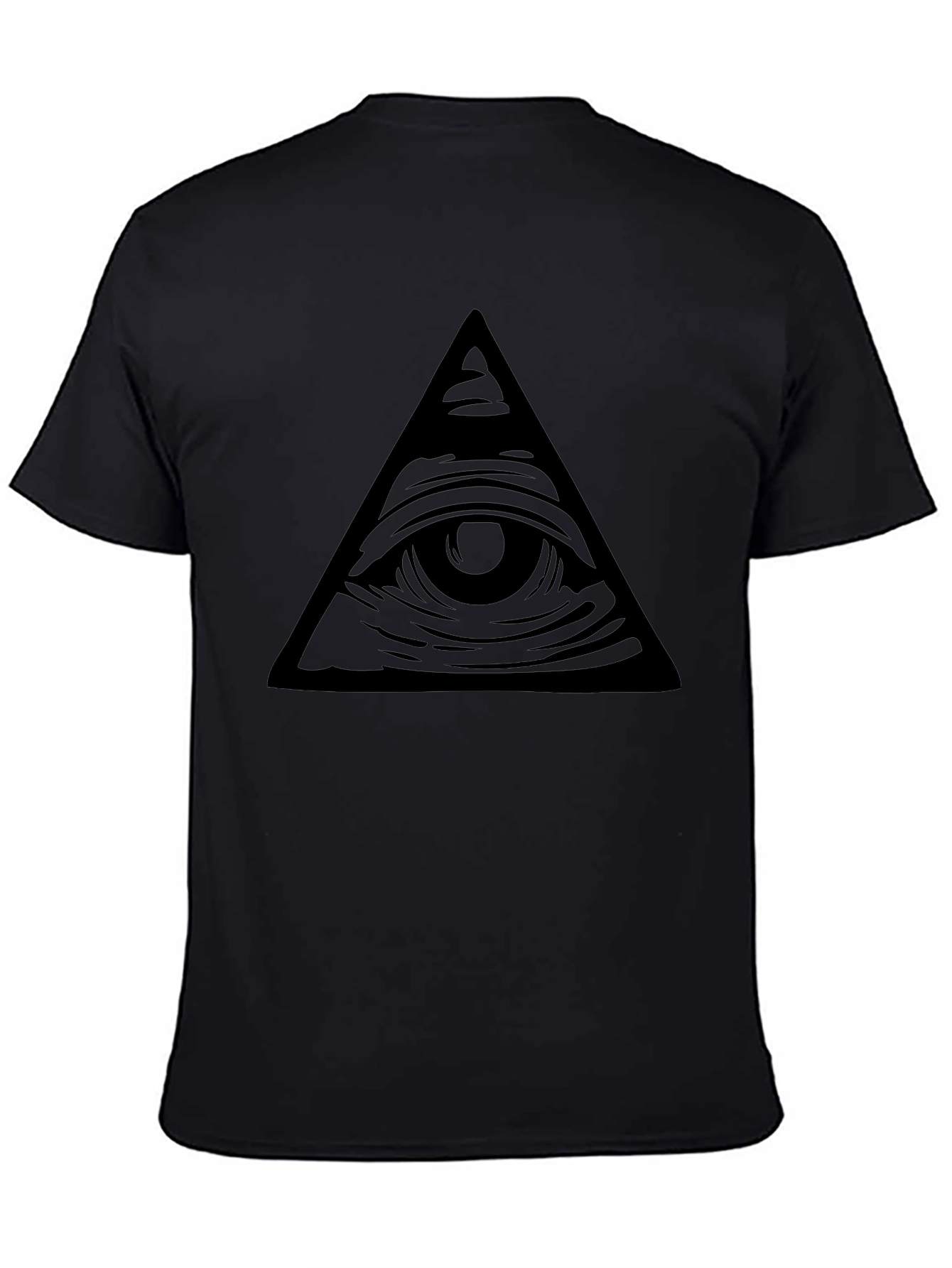 Eye Pyramid Graphic Tee - Black Cotton T-Shirt